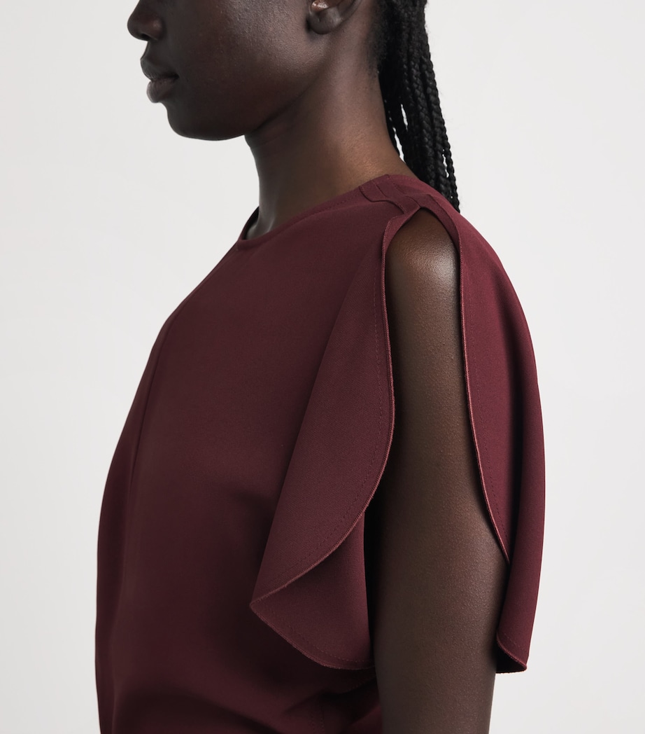Victoria Beckham Womens Cady Bela Midi Dress Burgundy Image 3