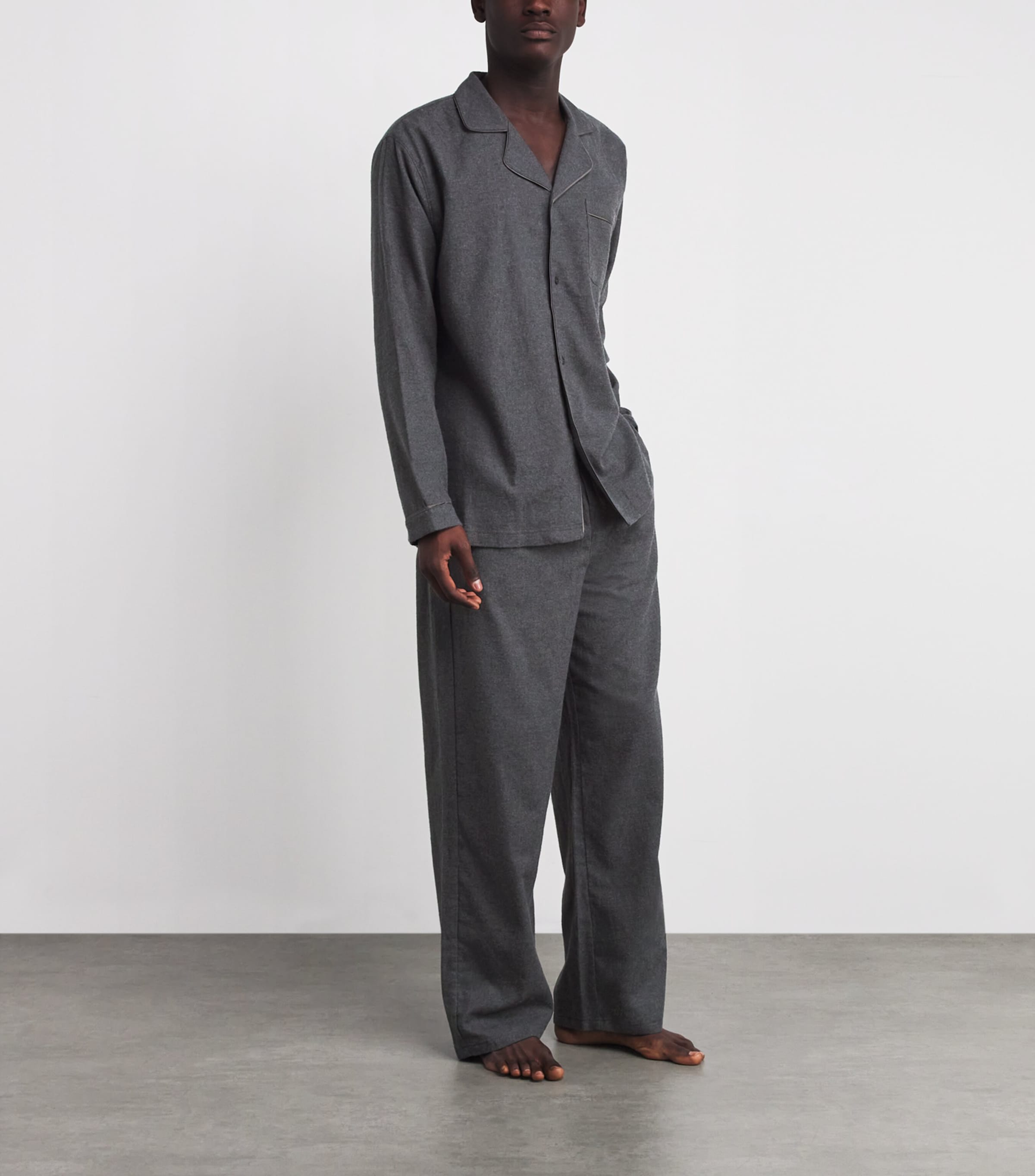 Cotton Long-Sleeve Pyjama Set ASH HEATHER GREY Image 2