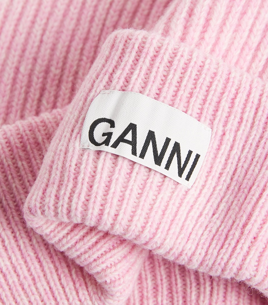 Wool-Blend Light Structured Rib-Knit Beanie MAUVE CHALK 494 Image 3