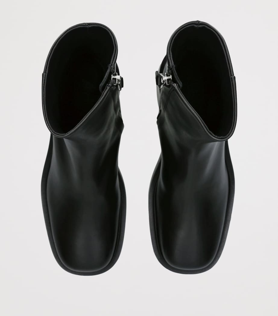 Leather Teddy Ankle Boots 65 BLACK Image 4