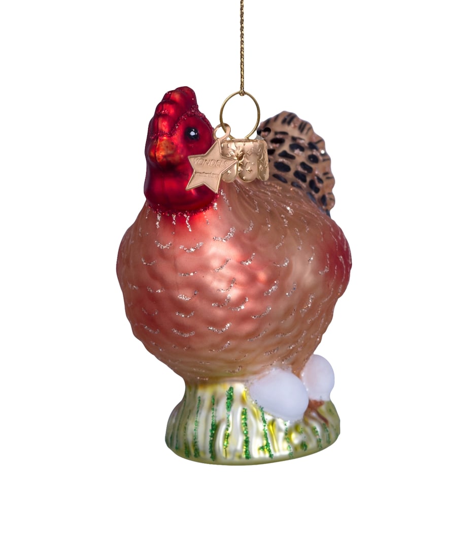 Harrods Glass Chicken Tree Decoration Brown Image 4