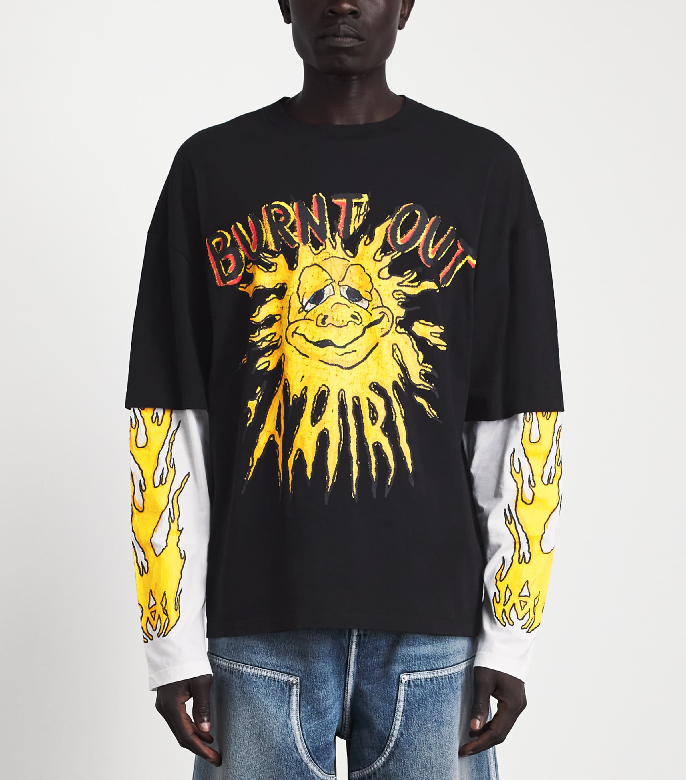 AMIRI Mens Cotton Burn Out T-Shirt Black Image 4