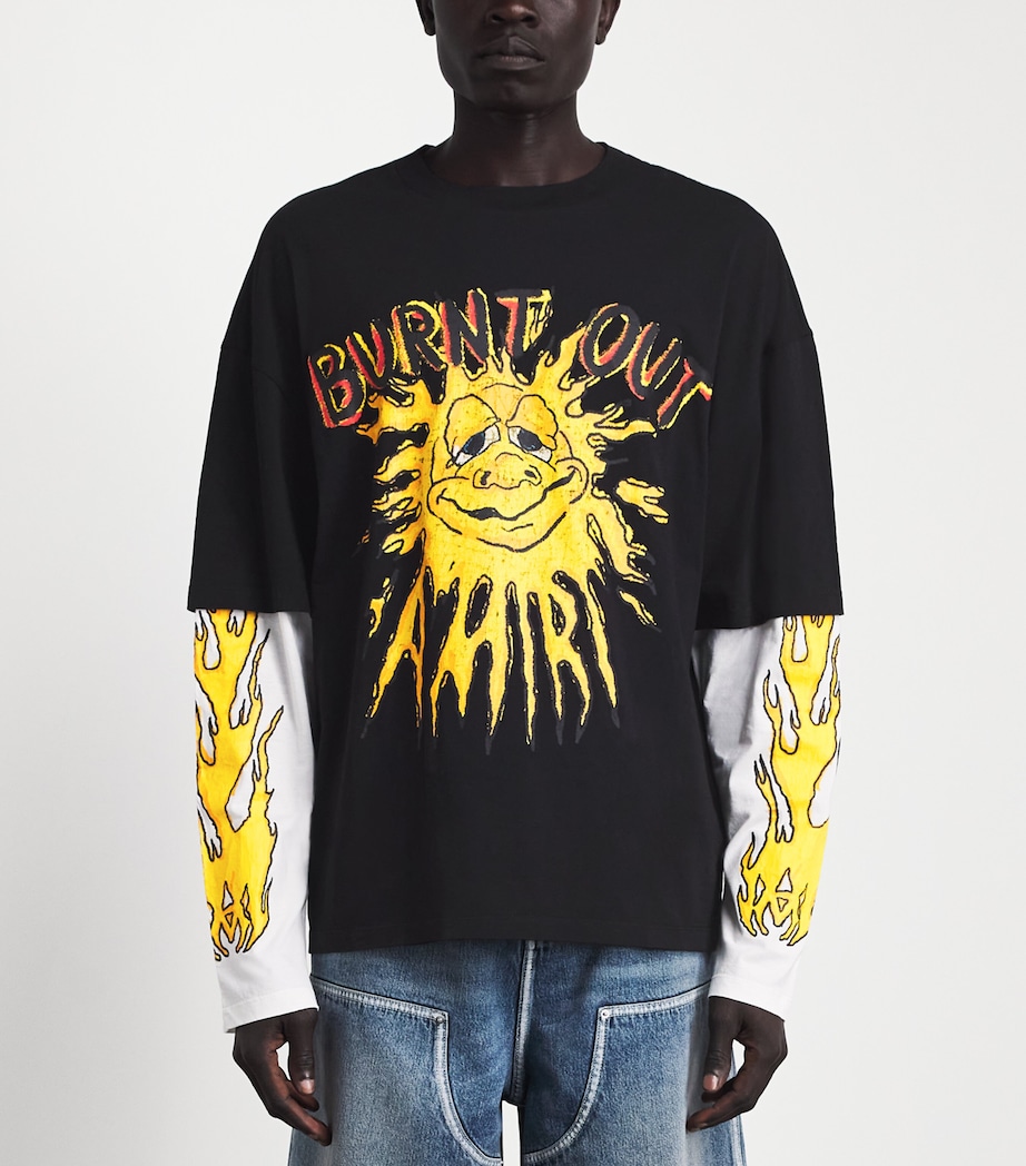 AMIRI Mens Cotton Burn Out T-Shirt Black Image 4