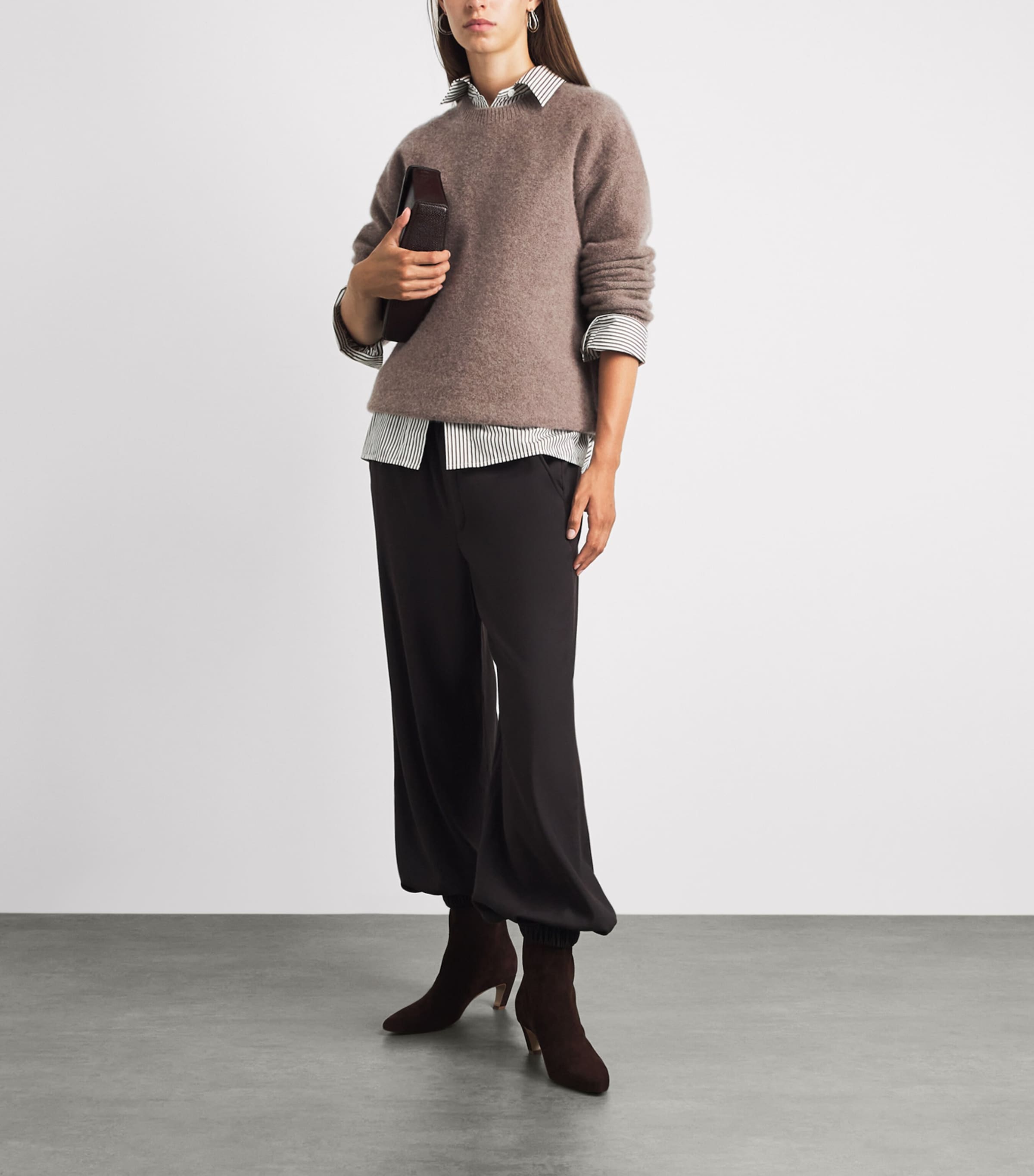 Vince Womens Boiled Cashmere Sweater H Doe Image 2