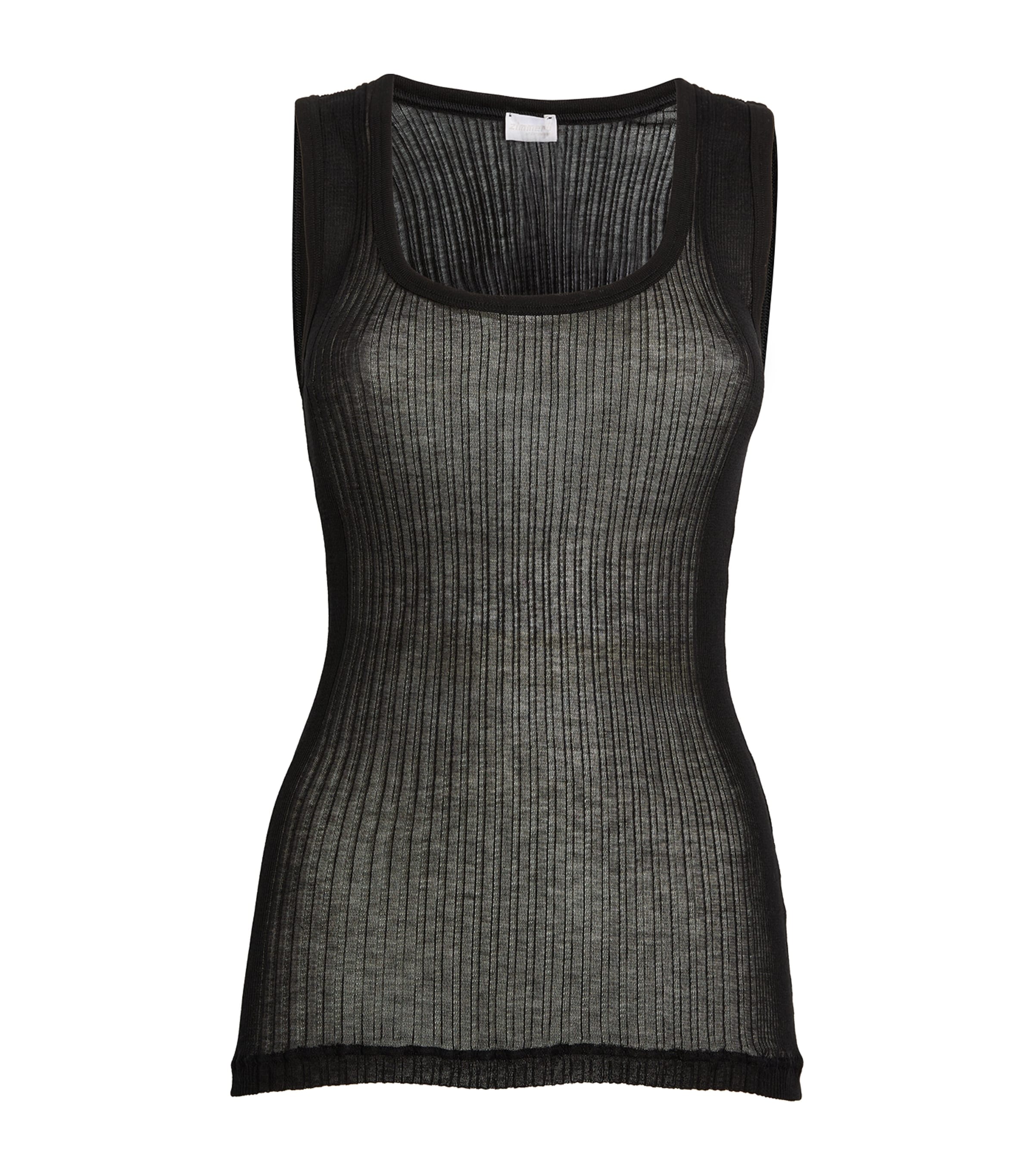 Zimmerli Ribbed Tank Top In Black