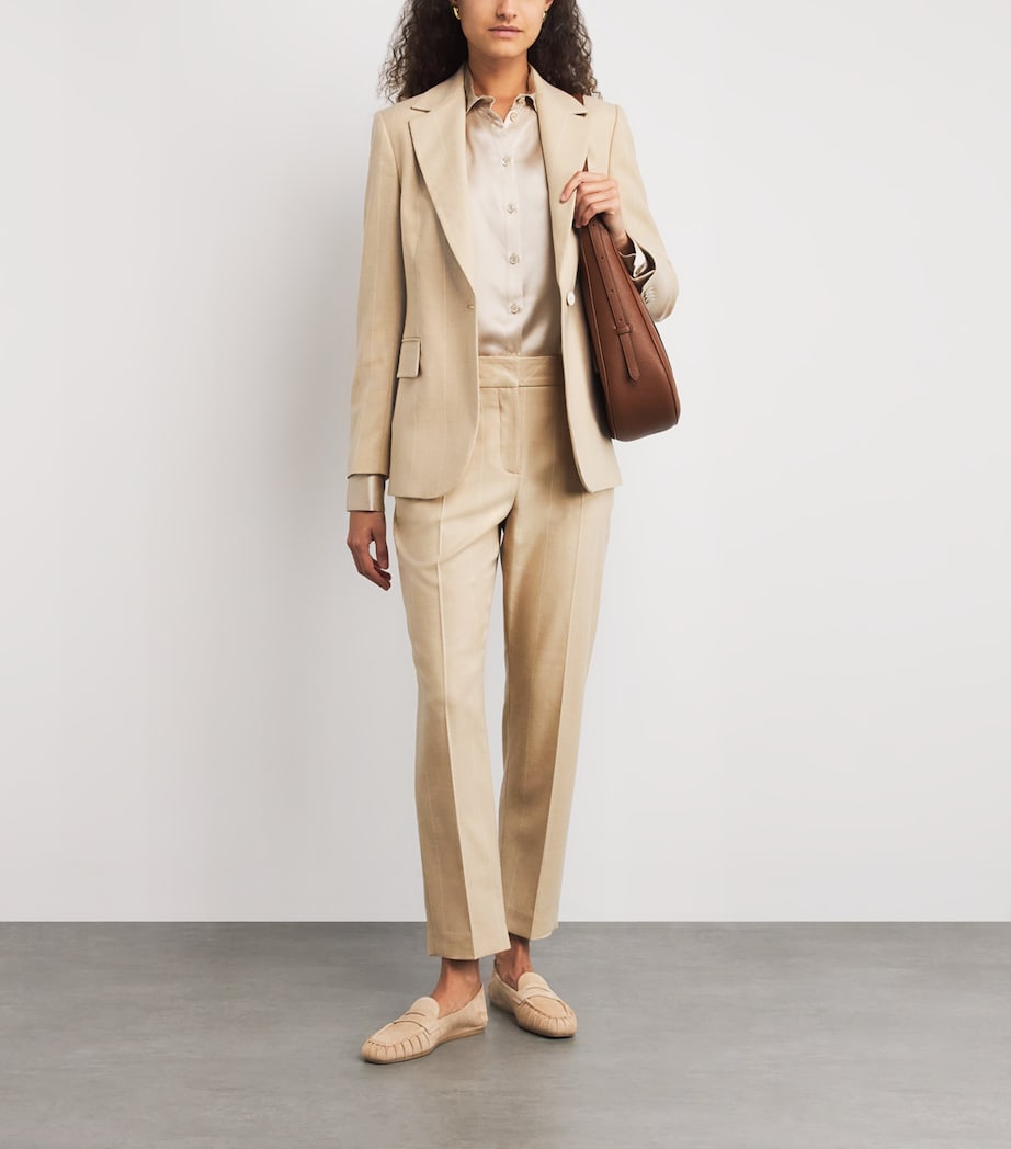 Wool Stripe Straight Trousers SABBIA Image 2