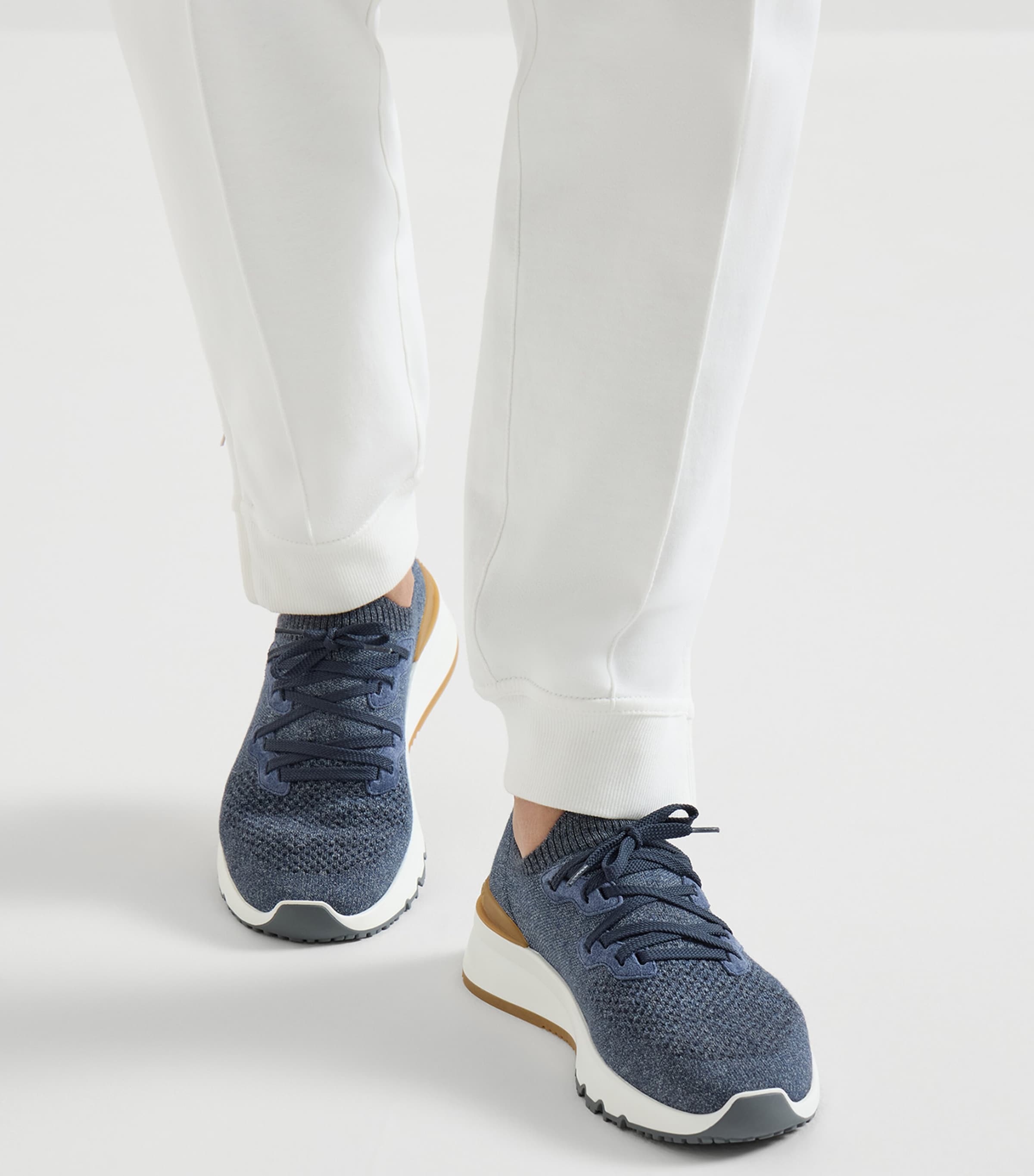 Brunello Cucinelli Cotton-Blend Chiné-Knit Sneakers Image 4