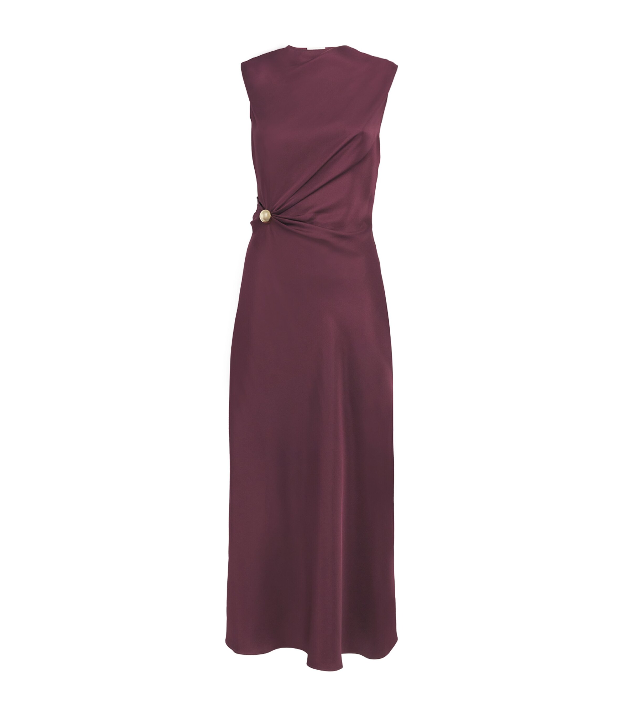 Loulou de Saison Burgundy Silk Draped Roan Midi Dress | Harrods SA