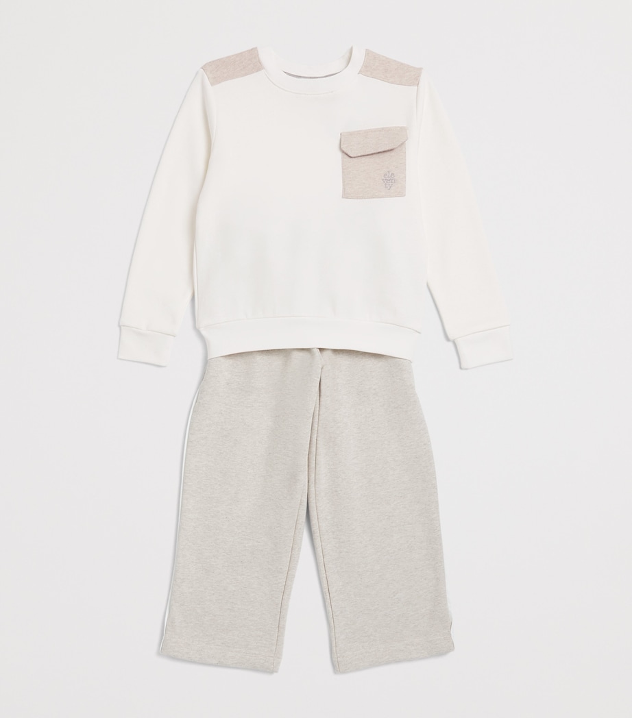 Eleventy Kids Cotton Contrast-Trim Sweatshirt (2-16 Years) Image 3