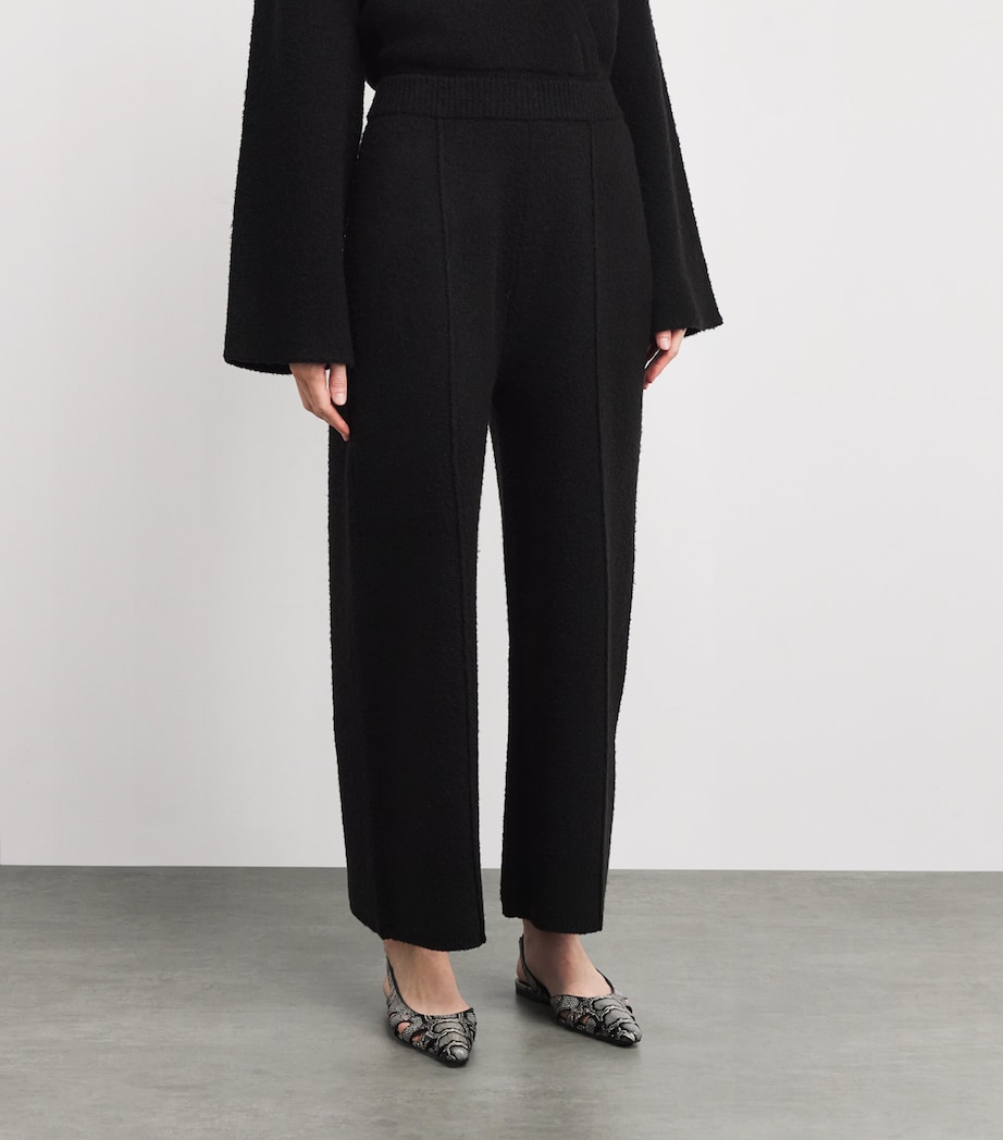 Wool-Blend Wide-Leg Trousers 001 BLACK Image 3