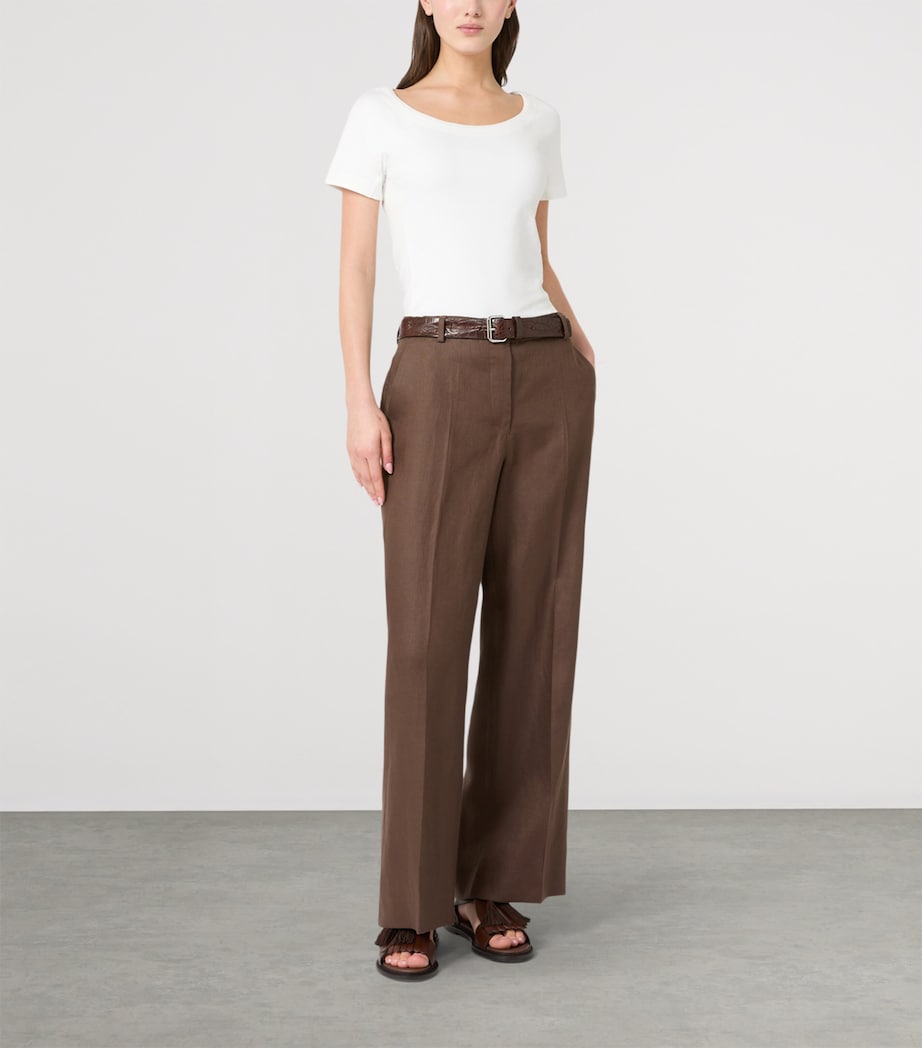 Weekend Max Mara Womens Cotton Fitted T-Shirt White Image 5