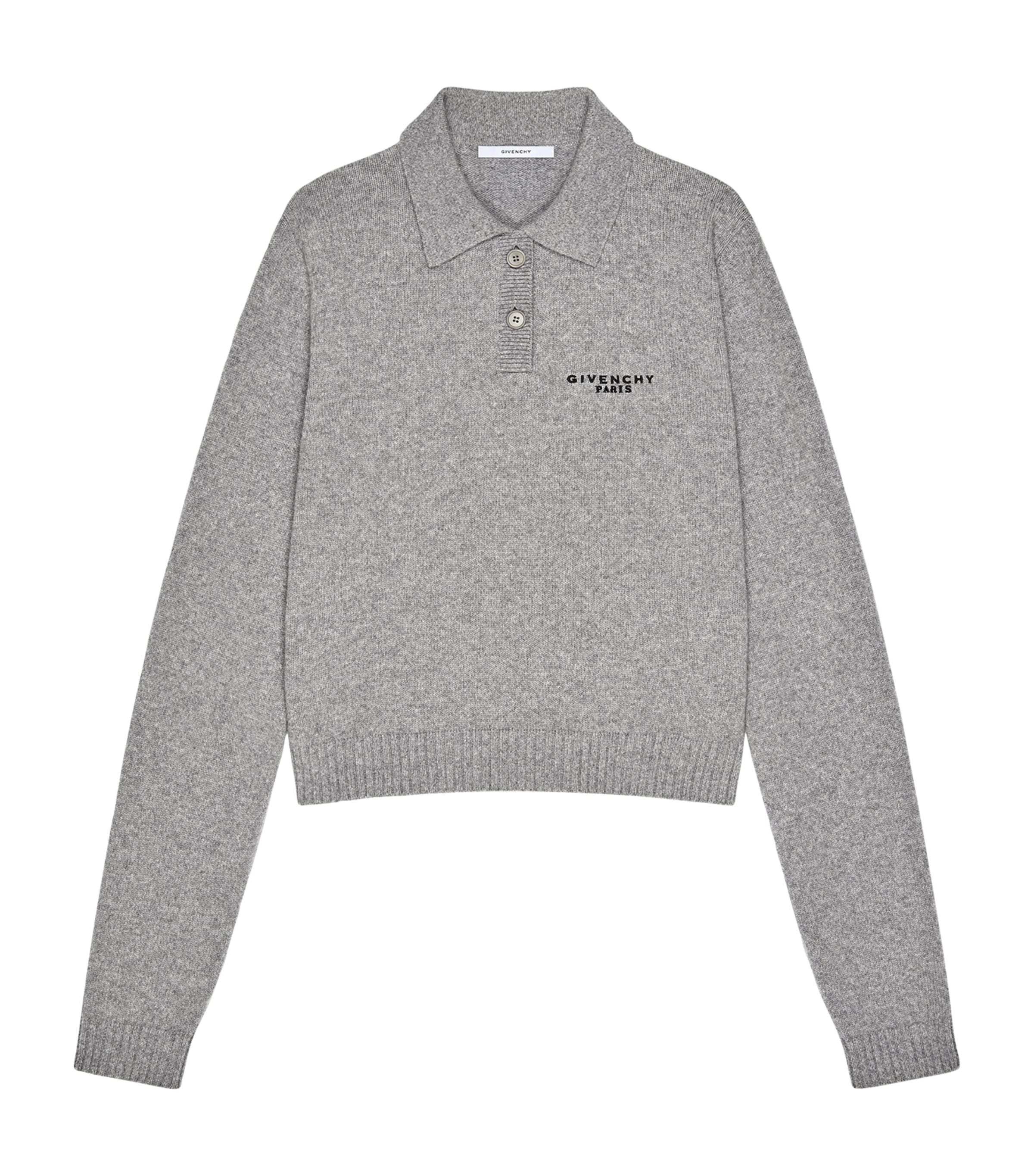 Wool-Cashmere Polo Sweater LIGHT GREY Image 1
