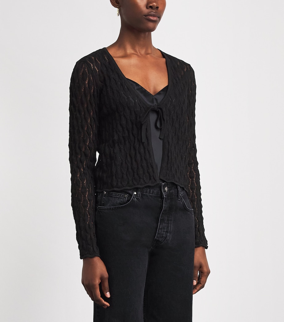 FRAME Womens Cotton The Getaway Cardigan Black Image 4