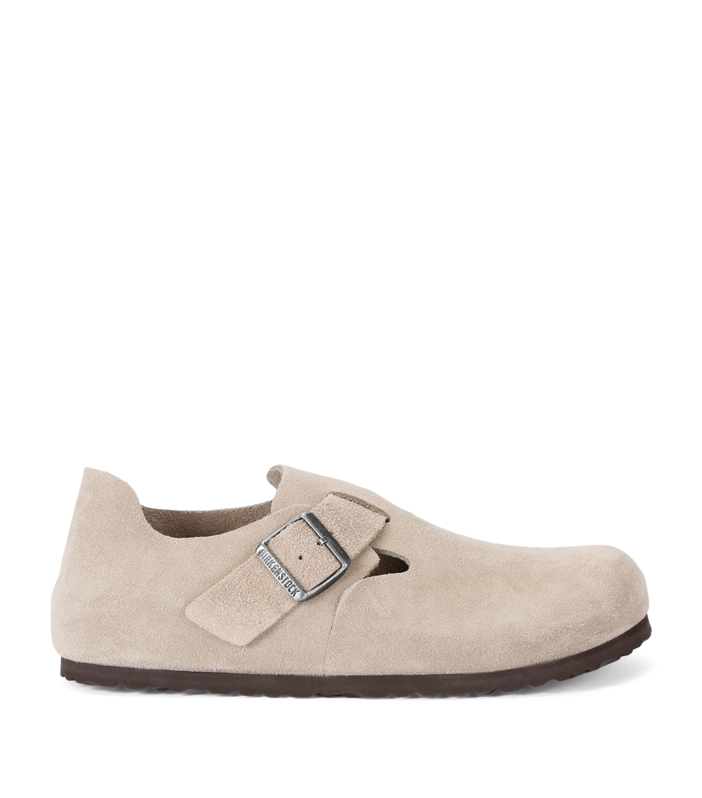 Birkenstock Suede London Clogs In Brown