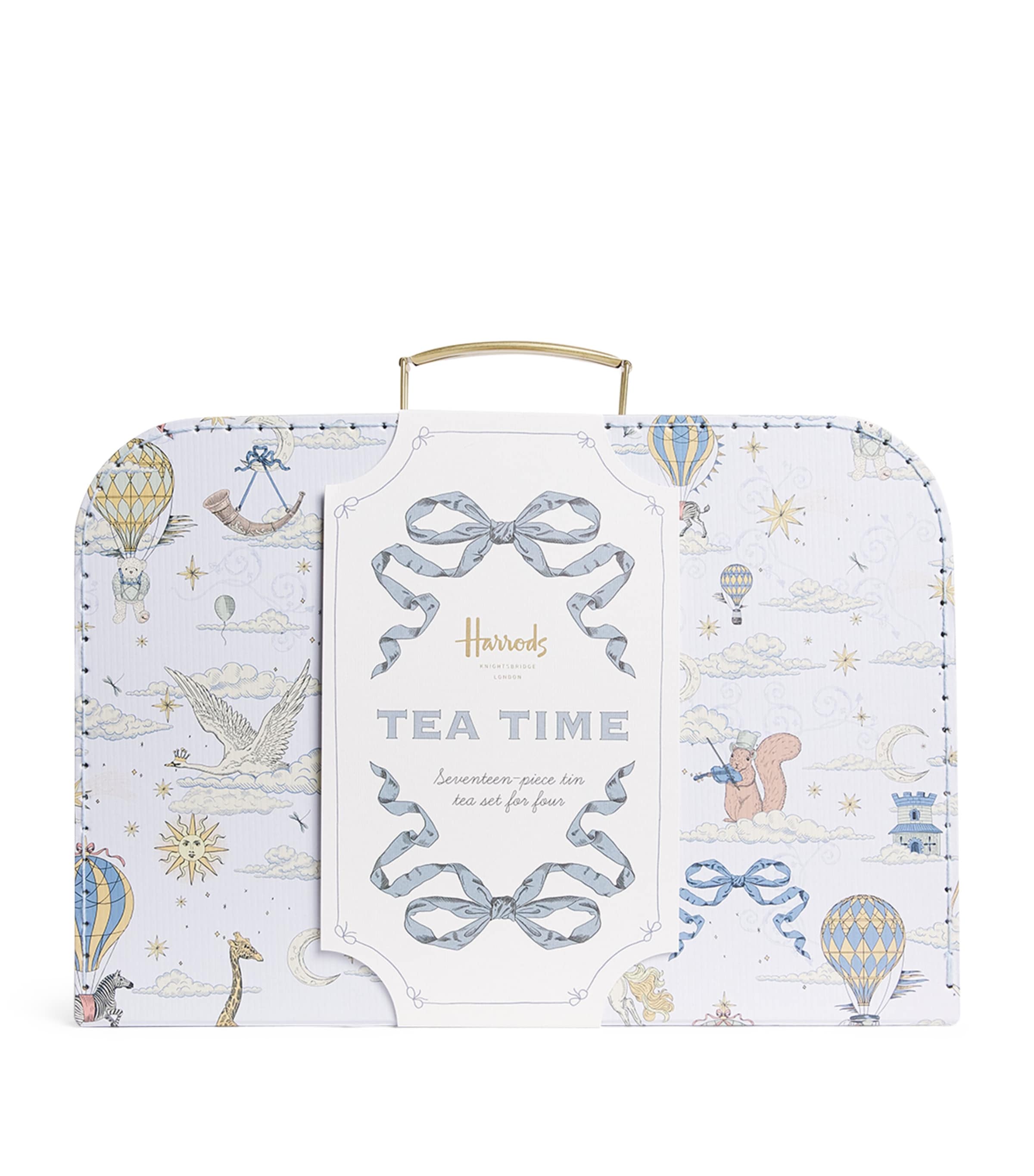 Harrods 17-Piece 4-Person Tea Time Set Blue