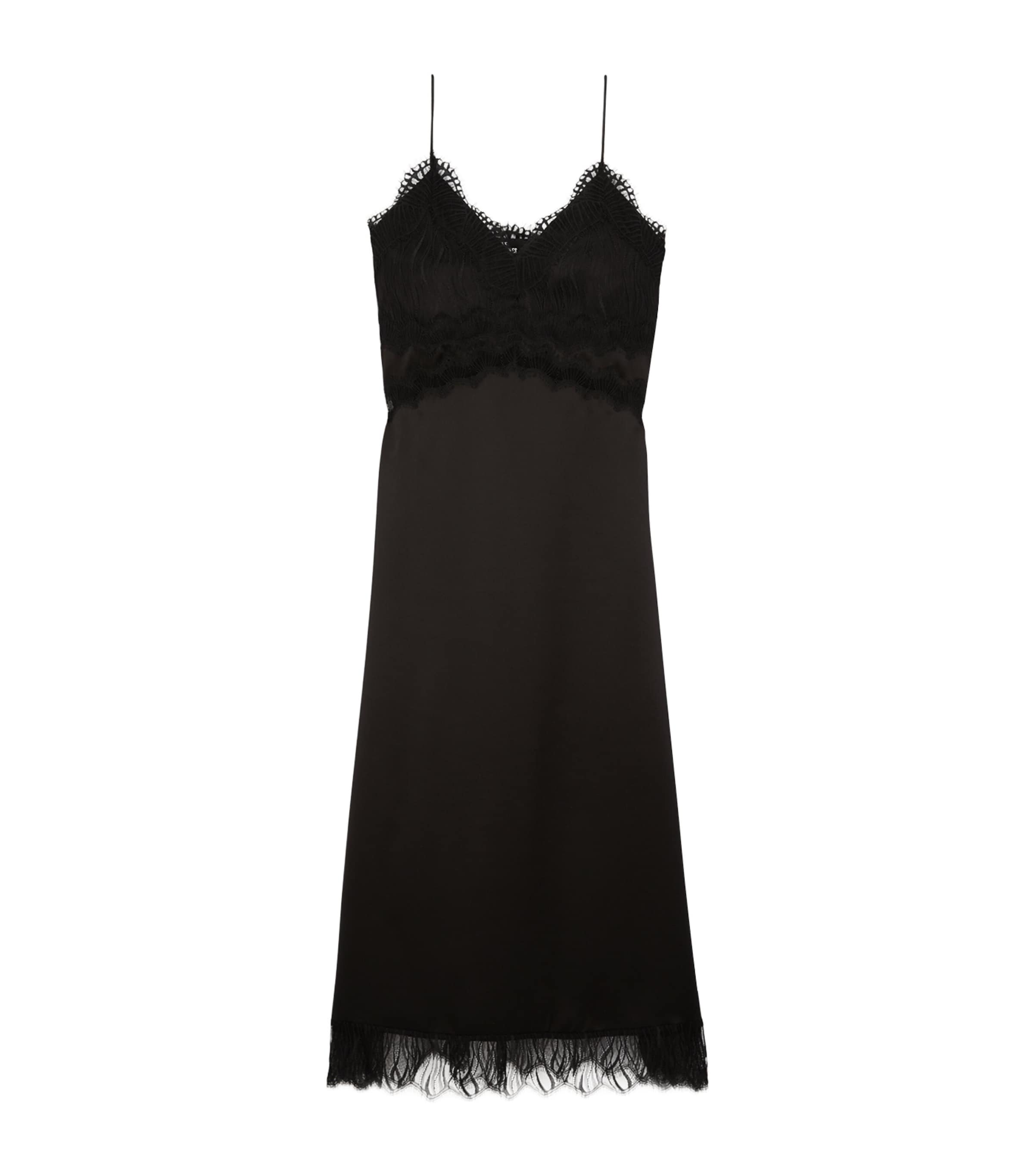 Shop The Kooples Lace-detail Midi Dress In Black