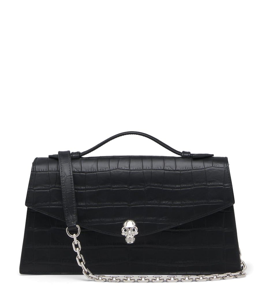 McQueen Leather Skull Top-Handle Bag Image 1