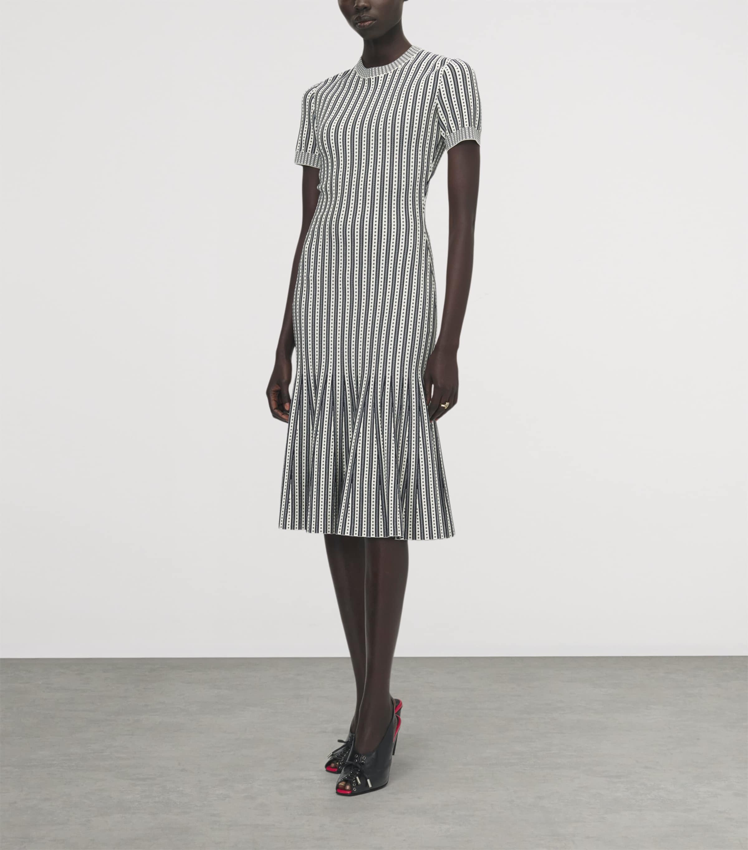McQueen Womens Knitted Stripe Midi Dress Image 2