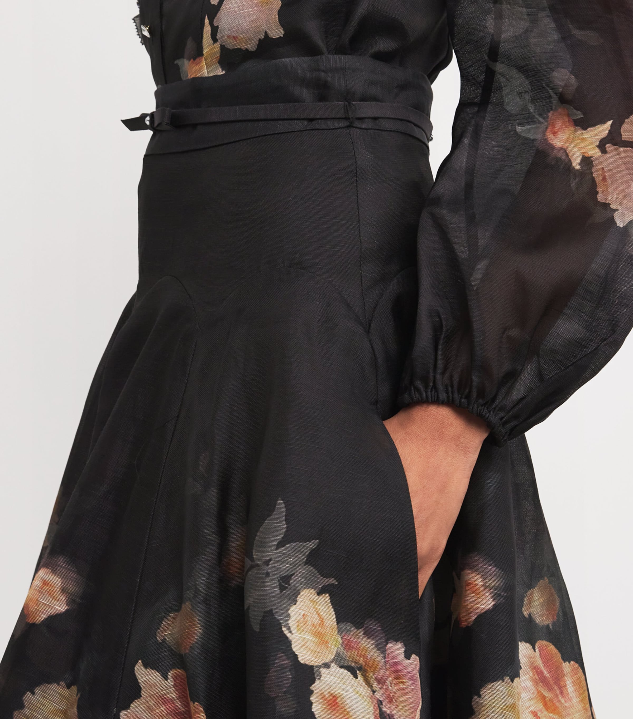 Zimmermann Crush Flared Midi Skirt | Harrods US
