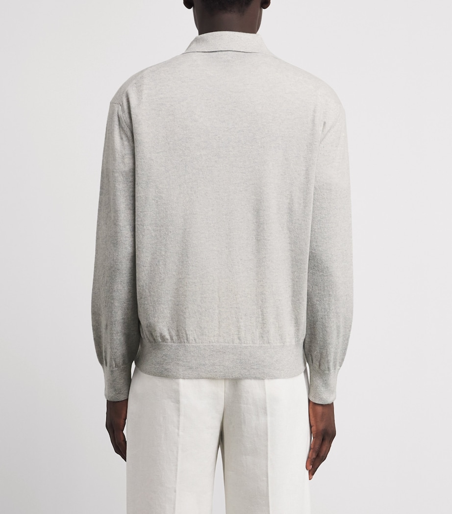 Paul & Shark Mens Cashmere-Linen Cardigan Light Grey Image 5