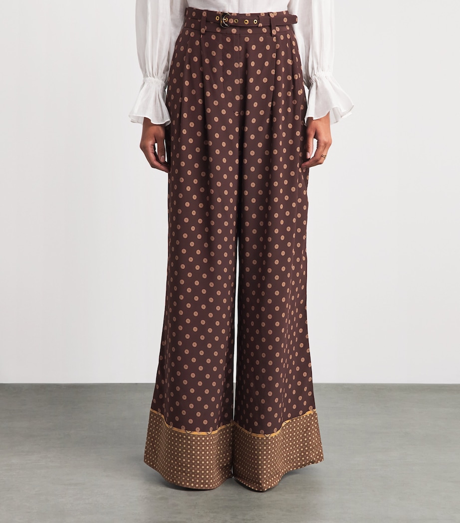 Zimmermann Womens Printed Wide-Leg Trousers Multi Geo Print Image 4