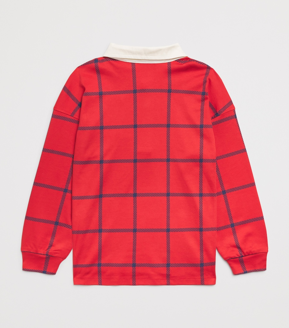 Mini Rodini x E.T. Cotton Patch Rugby Shirt (3-11 Years) Red Image 2