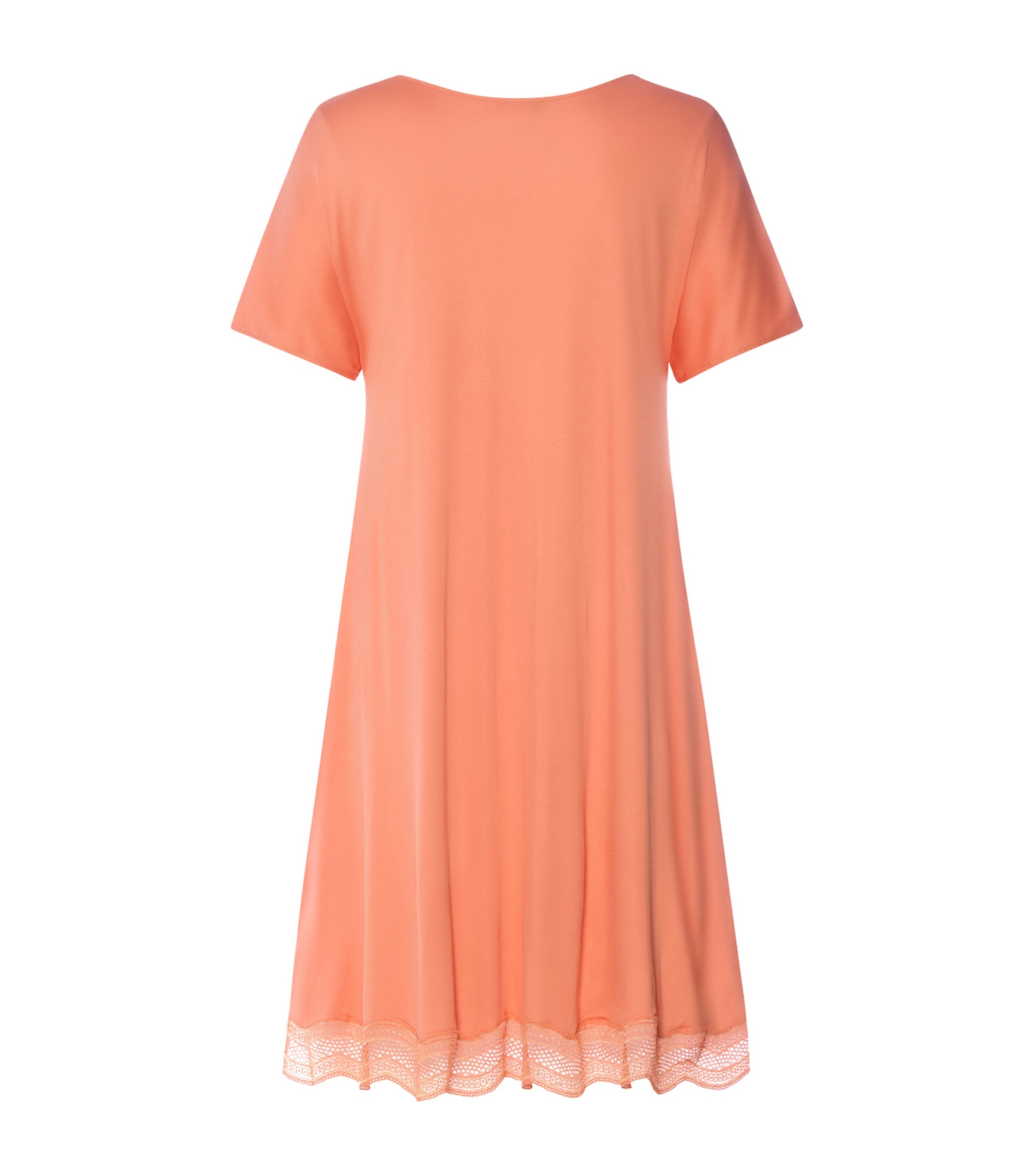 Hanro Womens Short-Sleeve Cira Nightdress Light Carnelian Image 5