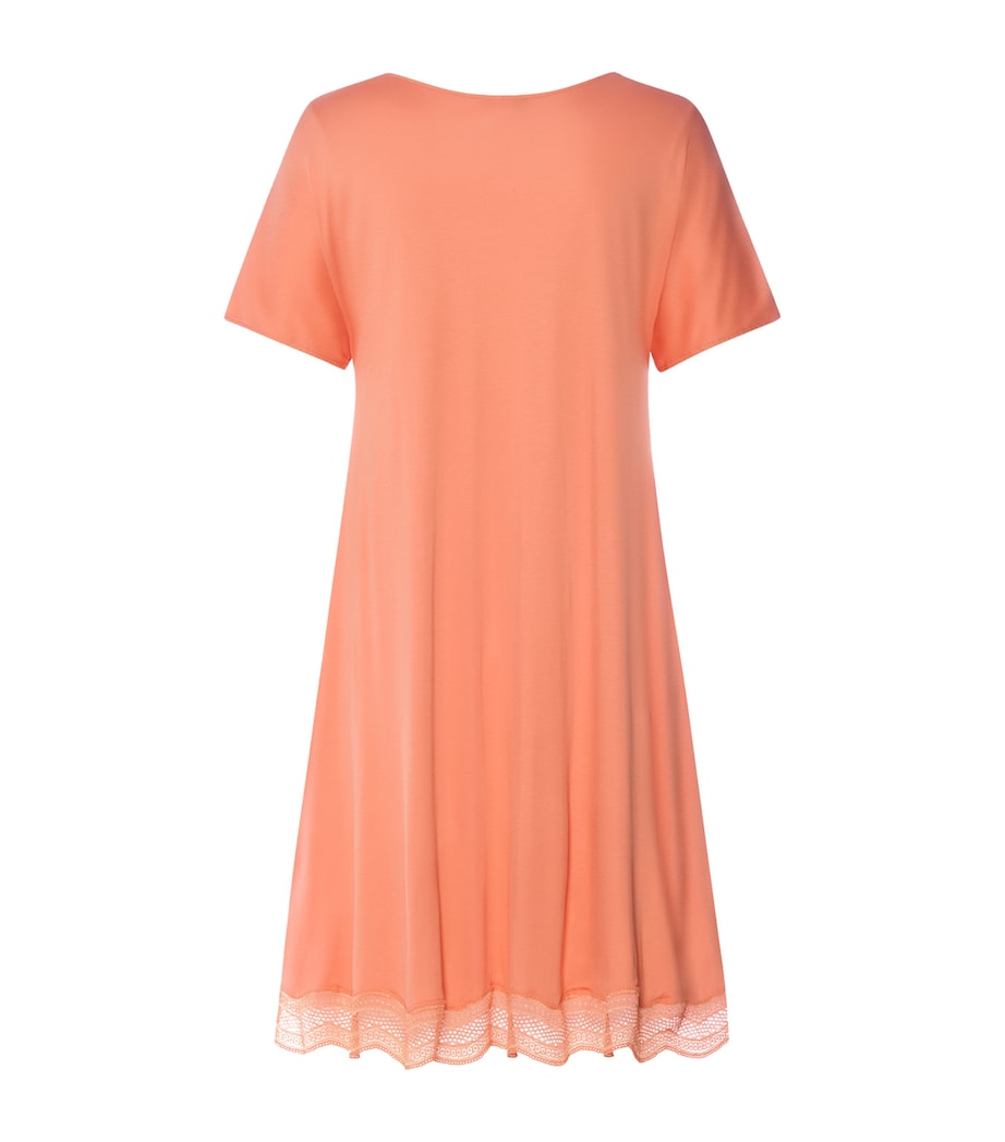 Hanro Womens Short-Sleeve Cira Nightdress Light Carnelian Image 5