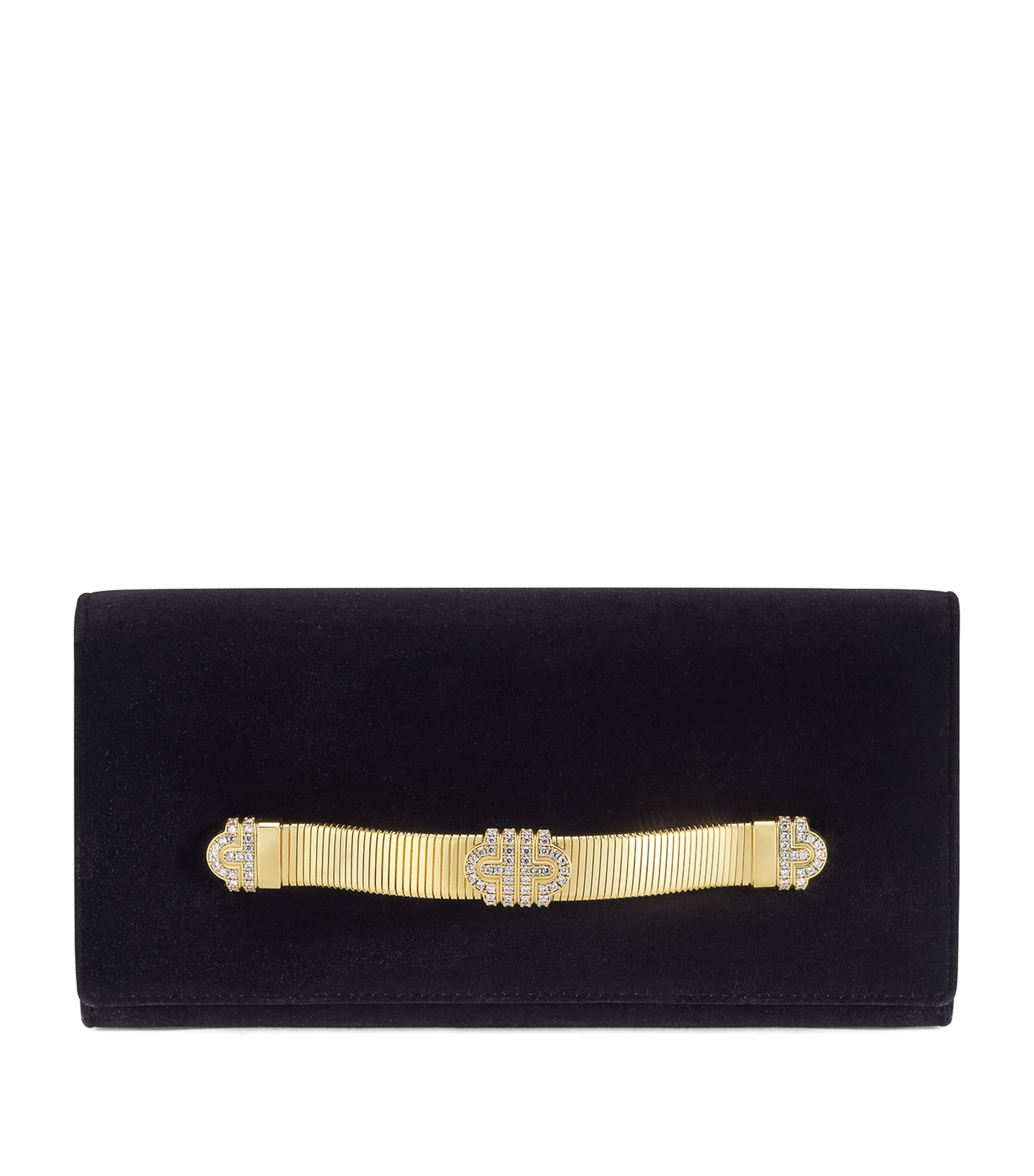 Bvlgari Velvet Tubogas Clutch Bag Black Image 1
