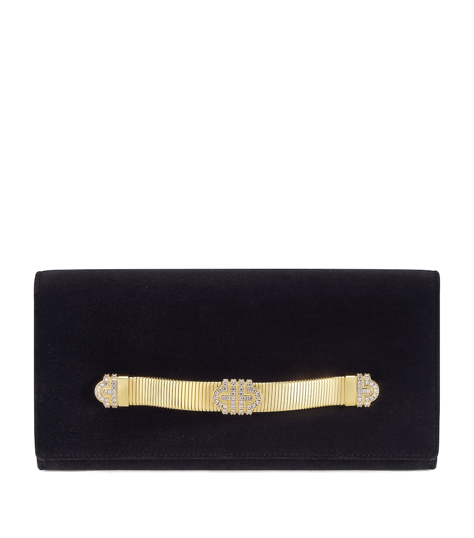Velvet Tubogas Clutch Bag BLACK Image 1