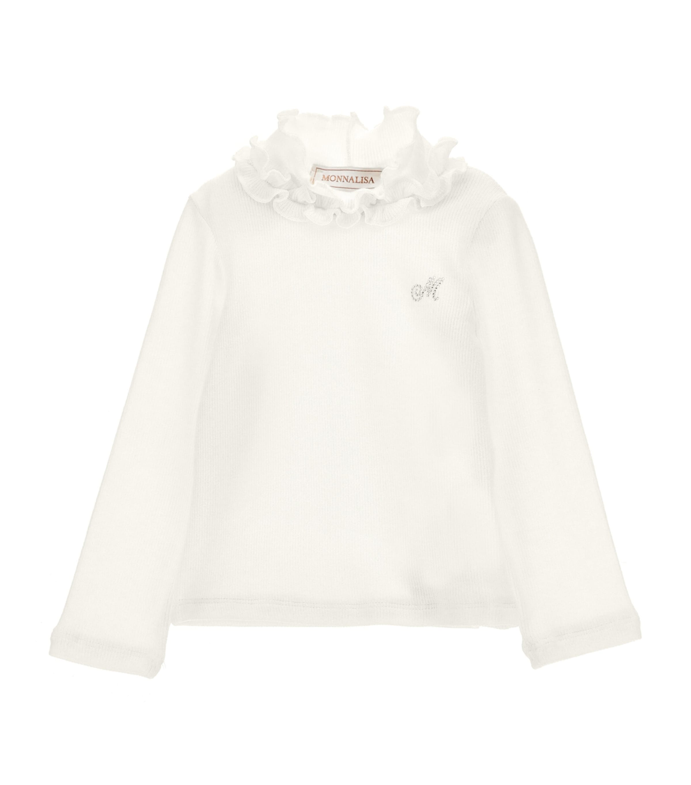 Monnalisa Kids' Embellished Ruffled Sweater In Black