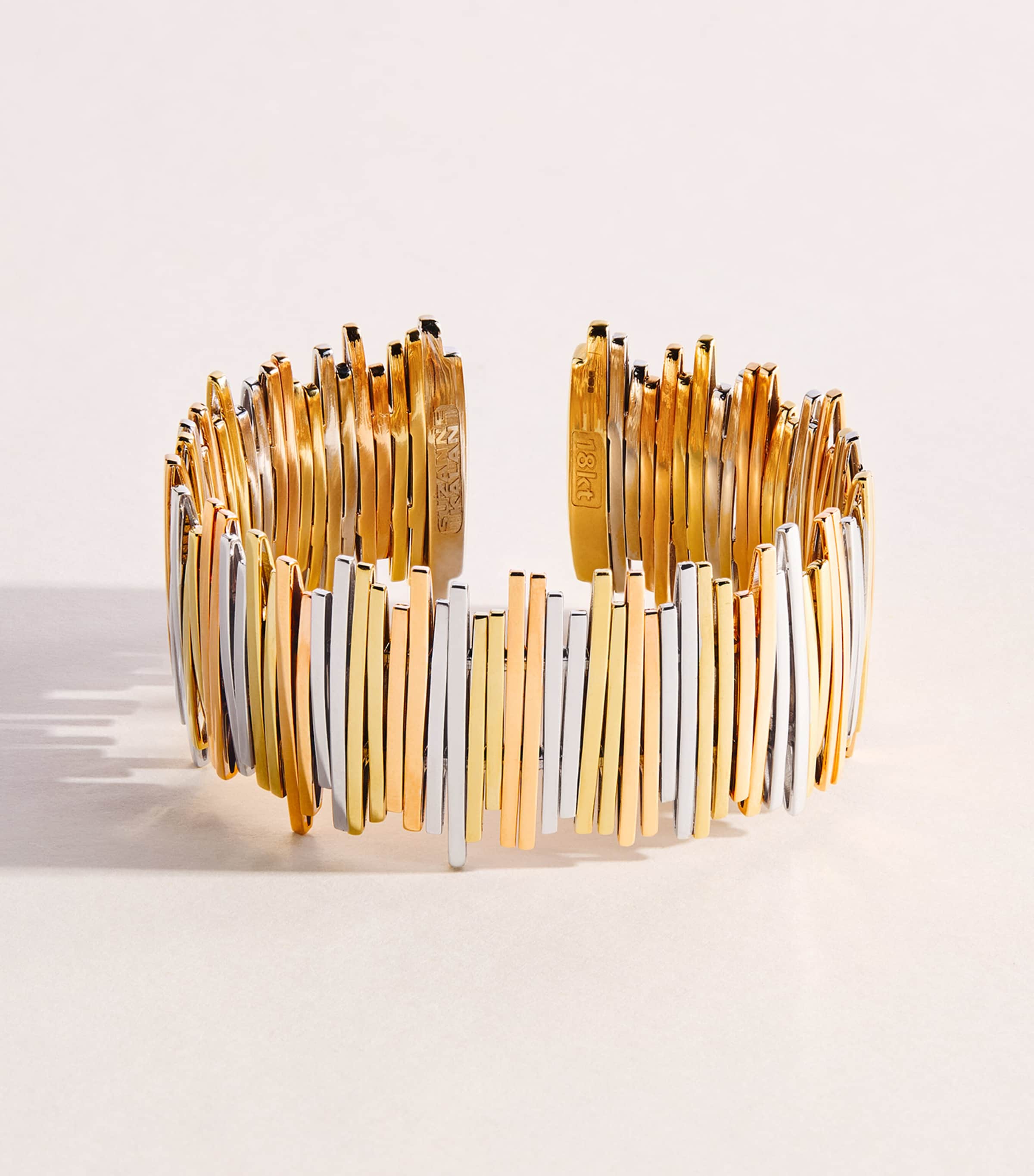 Suzanne Kalan Mixed Gold Classic Golden Jagged Wide Cuff Wyrg Image 1