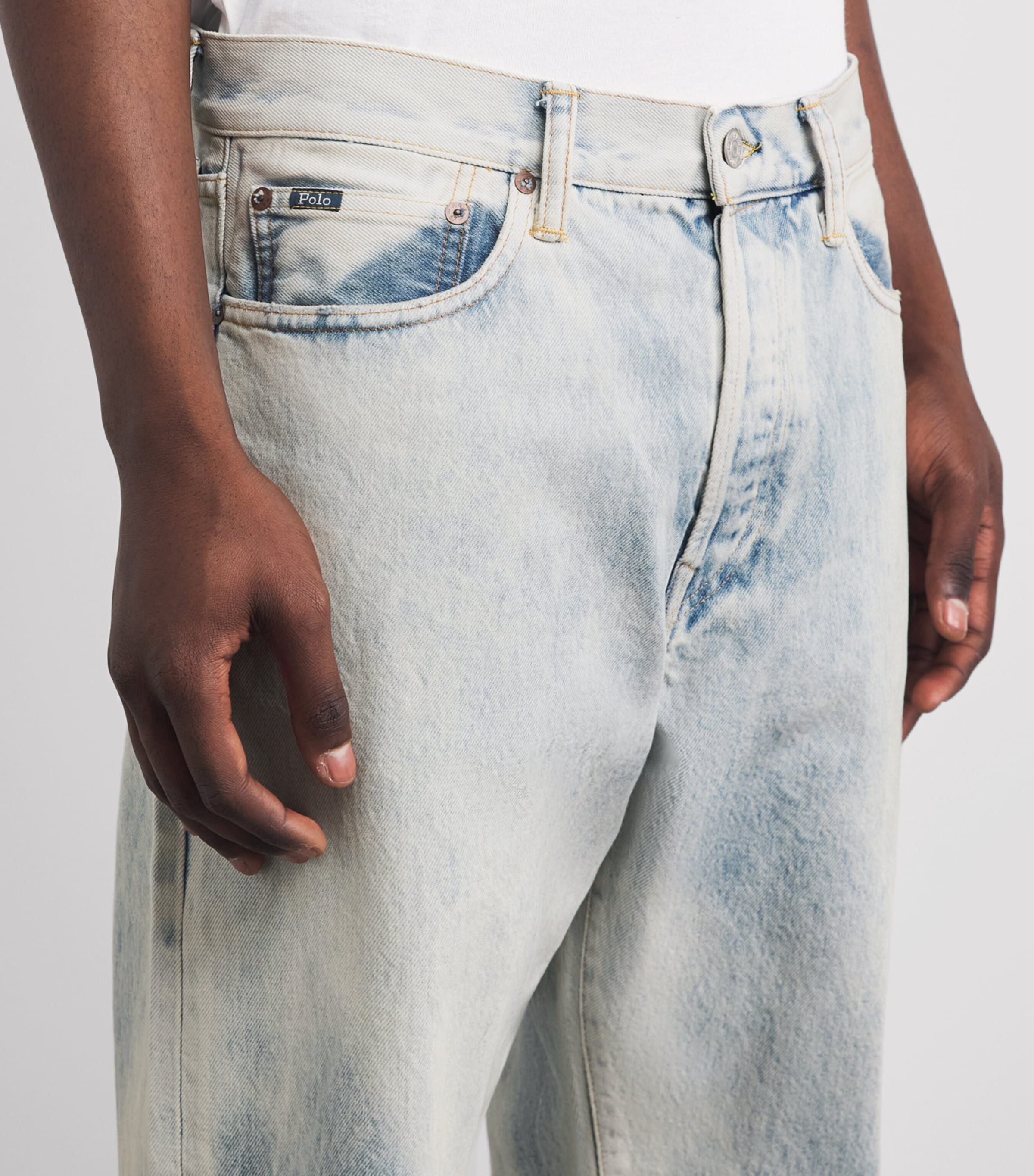 Polo Ralph Lauren Mens Washed Straight Jeans Waterside Image 3