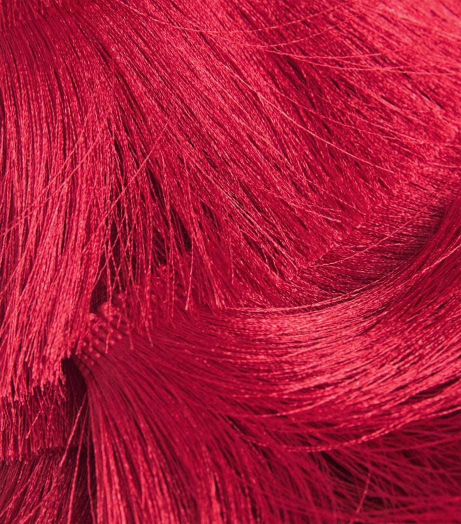 Fringed Radiant Mini Skirt DARK RED Image 6