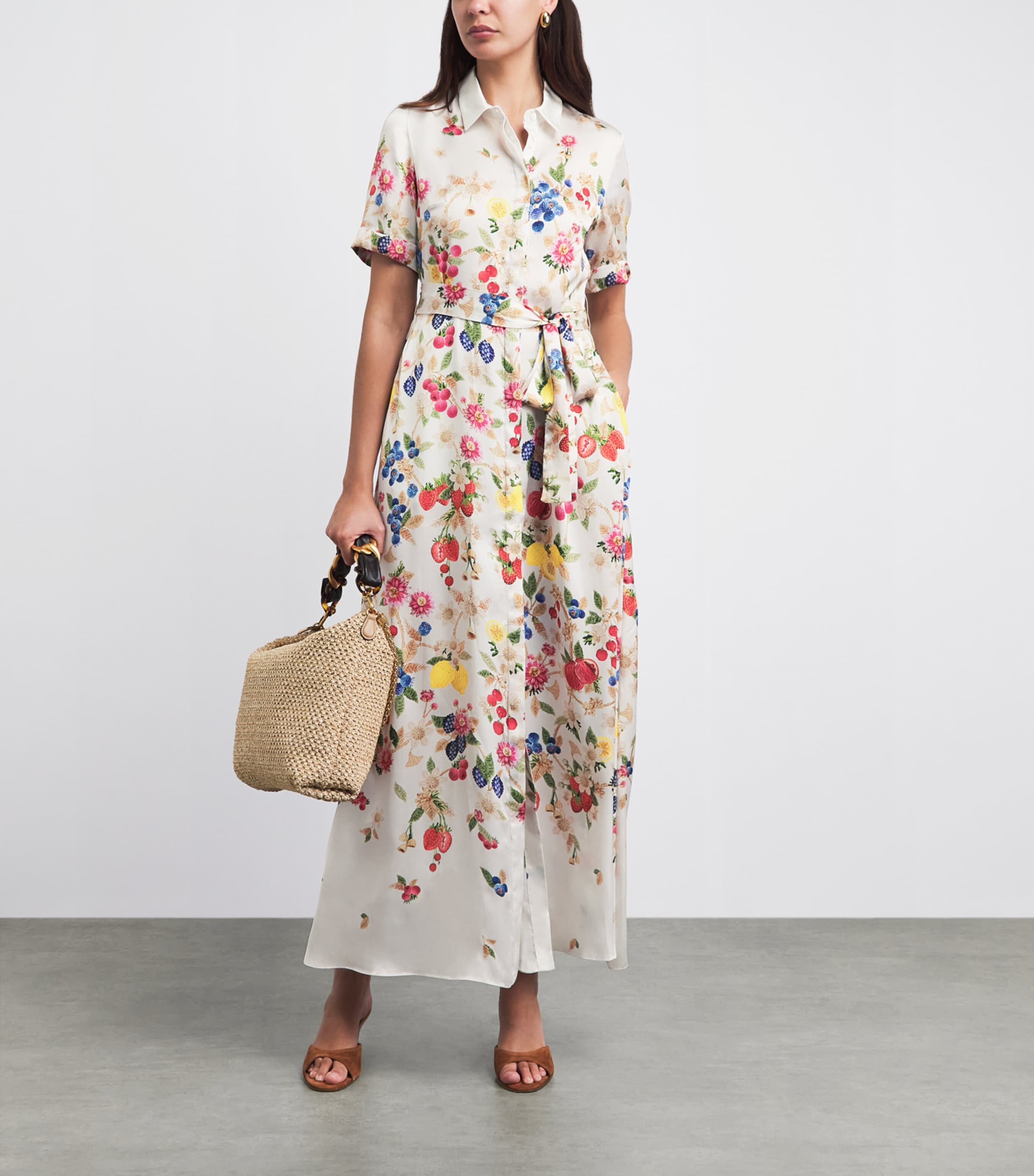 Mary Katrantzou Womens Cotton-Blend Como Maxi Dress Fruitavola Image 2