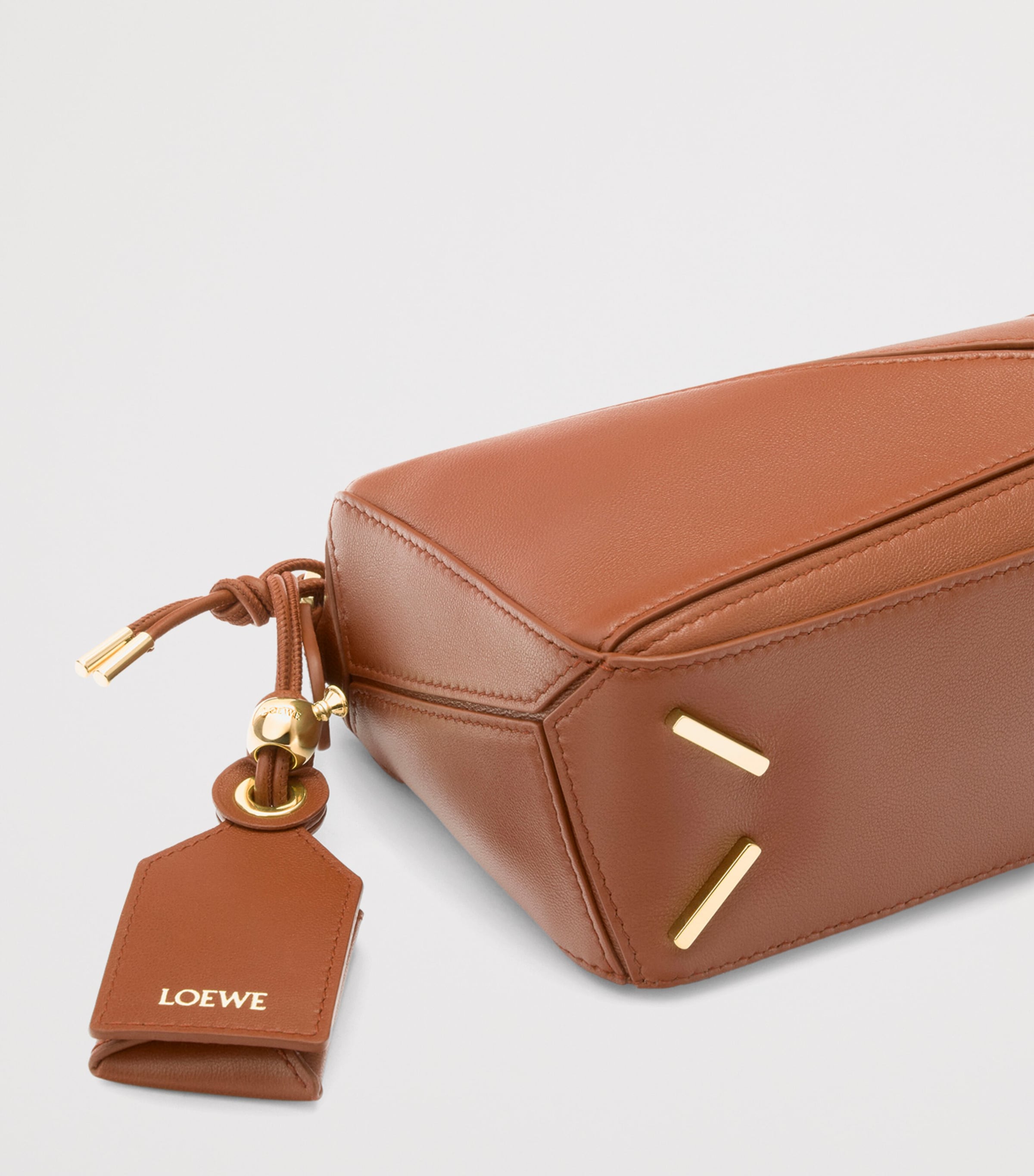 LOEWE Brown Mini Leather Puzzle Top-Handle Bag | Harrods US