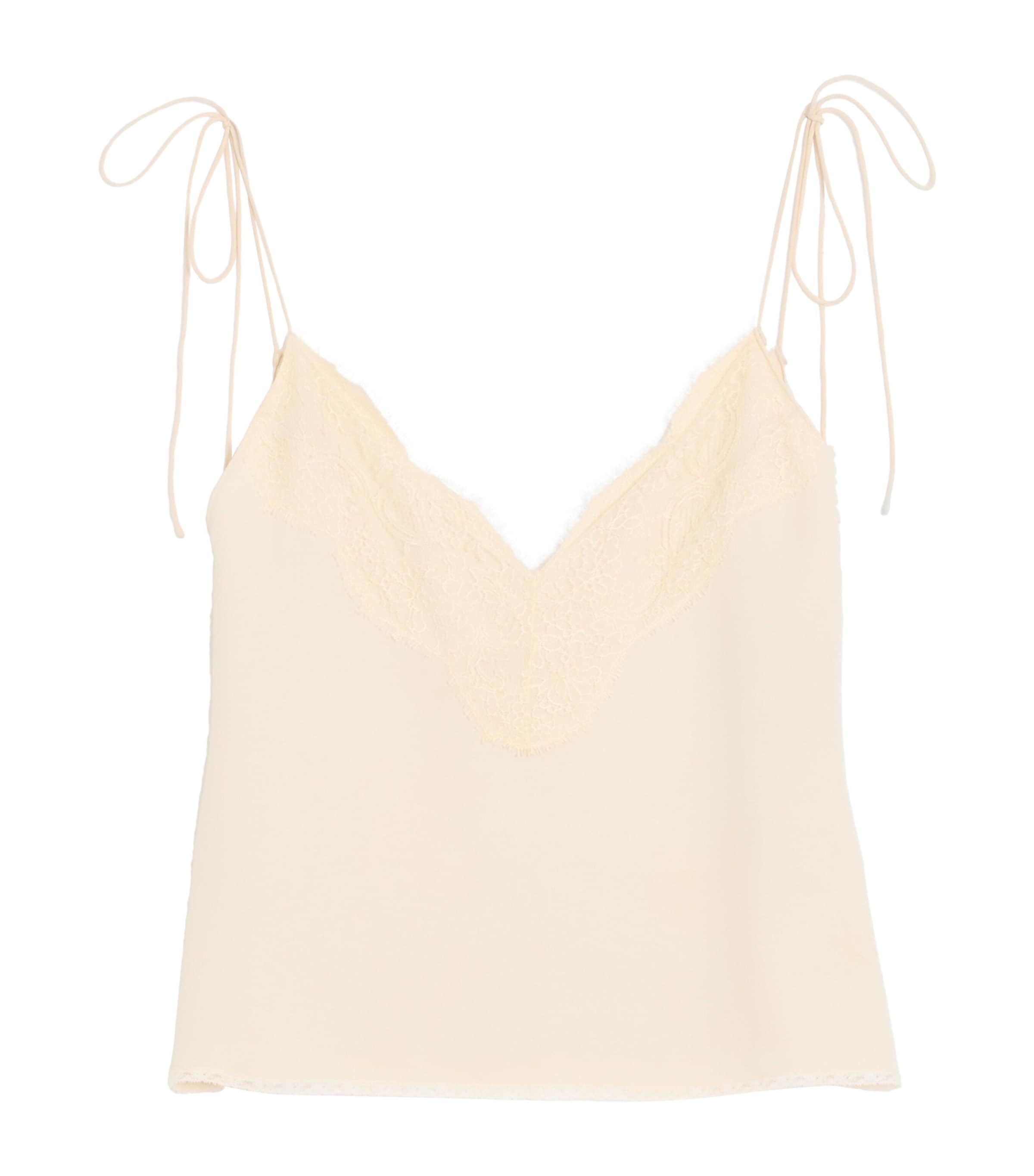 Valentino Womens Silk Lace-Trim Cami Top Image 2