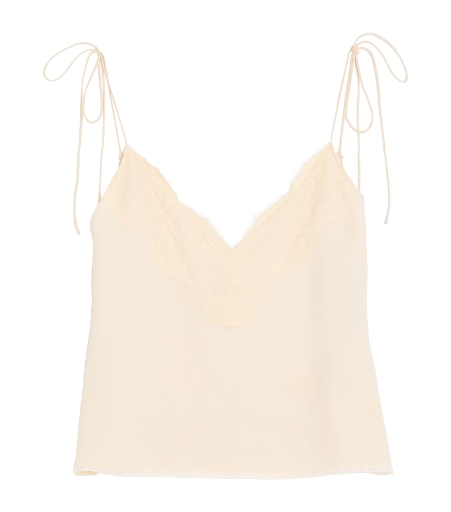 Valentino Womens Silk Lace-Trim Cami Top Image 2