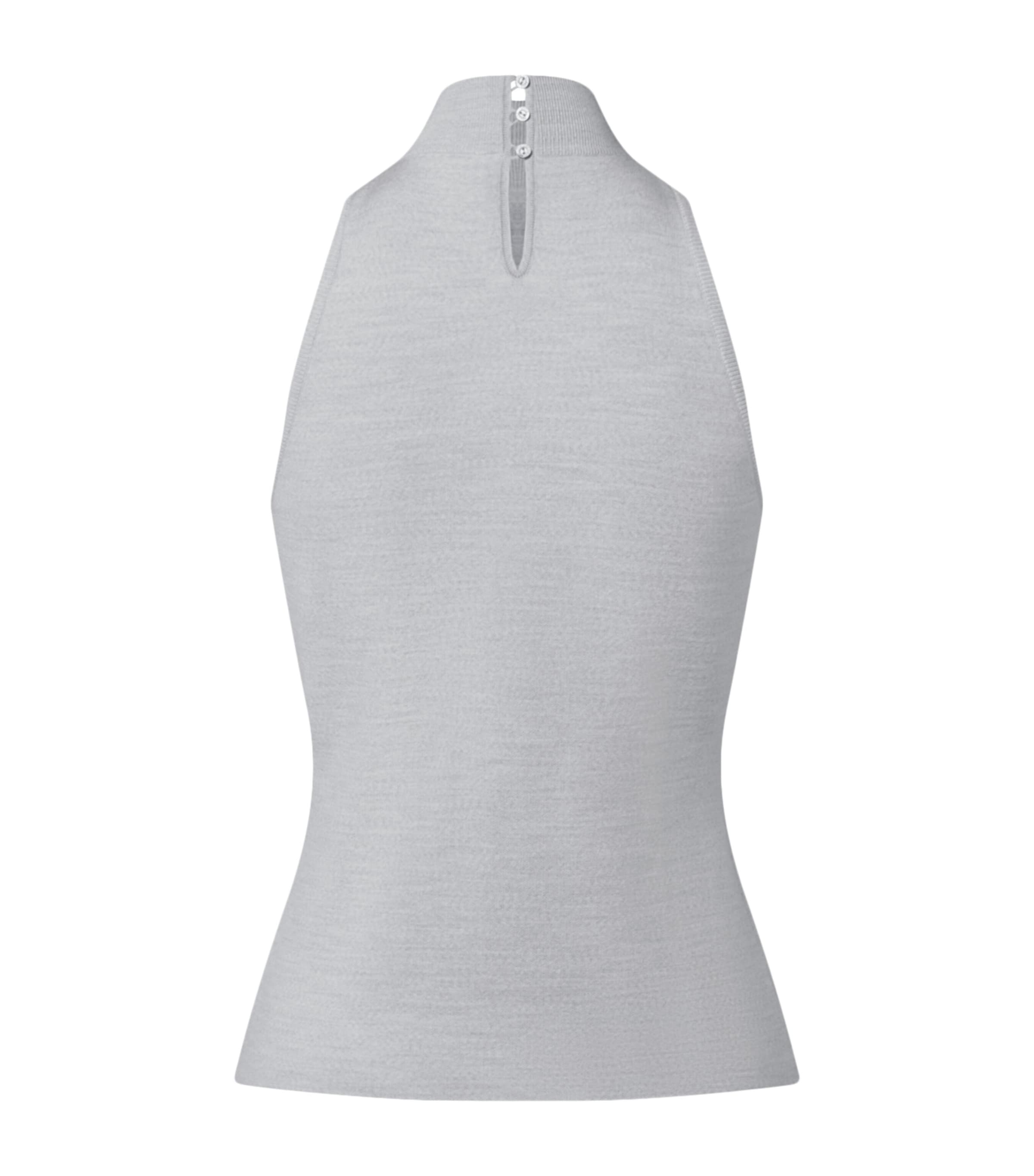 LOUIS VUITTON Womens Wool-Blend Sleeveless Top Grey Image 2