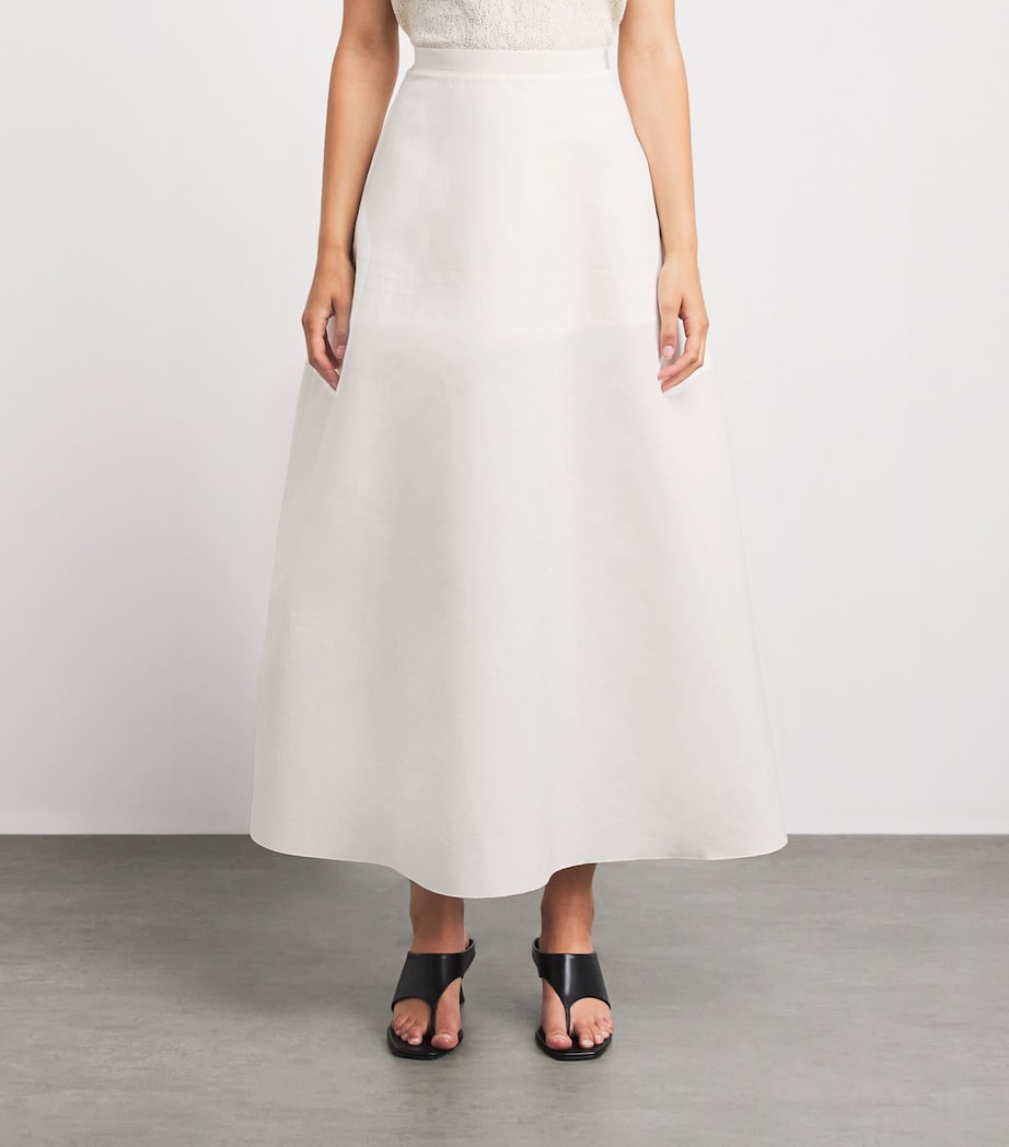 FFORME Womens Cotton-Silk Deeta Maxi Skirt Chalk Image 4