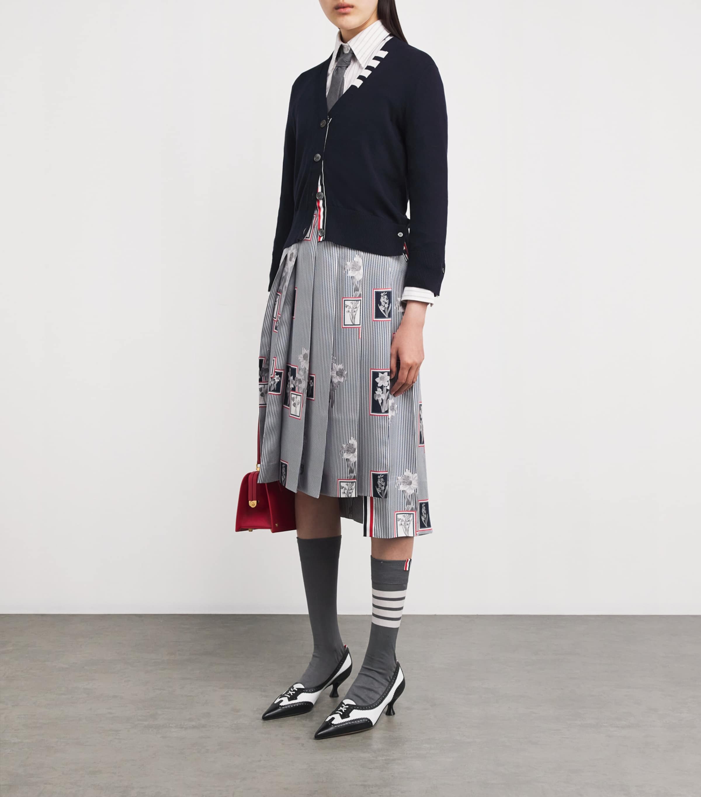 Thom Browne Cotton 4-bar Cardigan In Navy