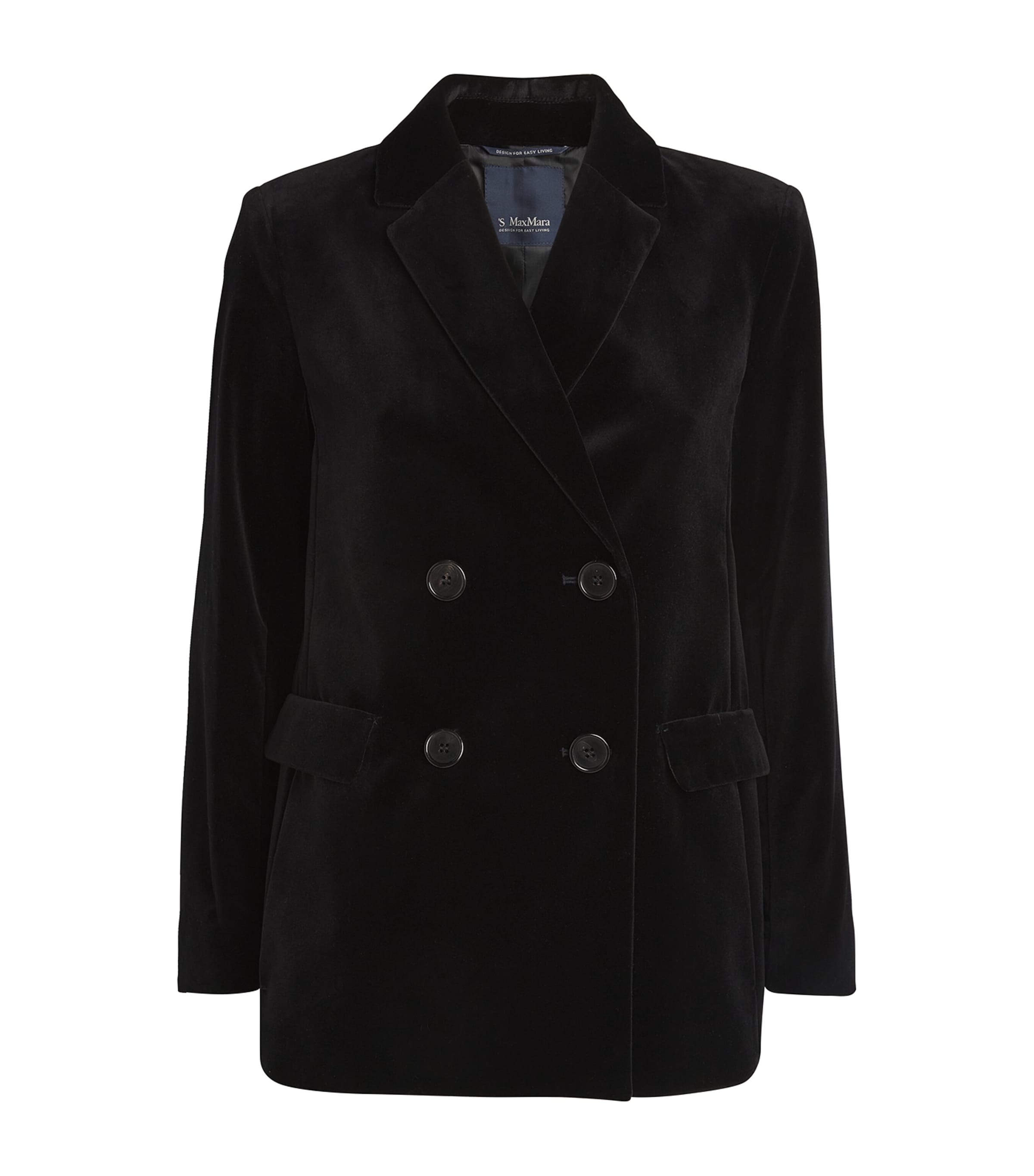 Max Mara Velvet Blazer In Black