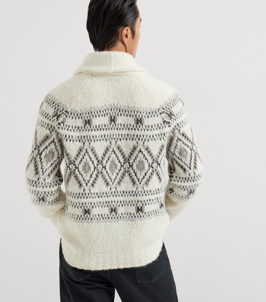 Alpaca-Wool-Cashmere Jacquard Cardigan CLO13 Image 5