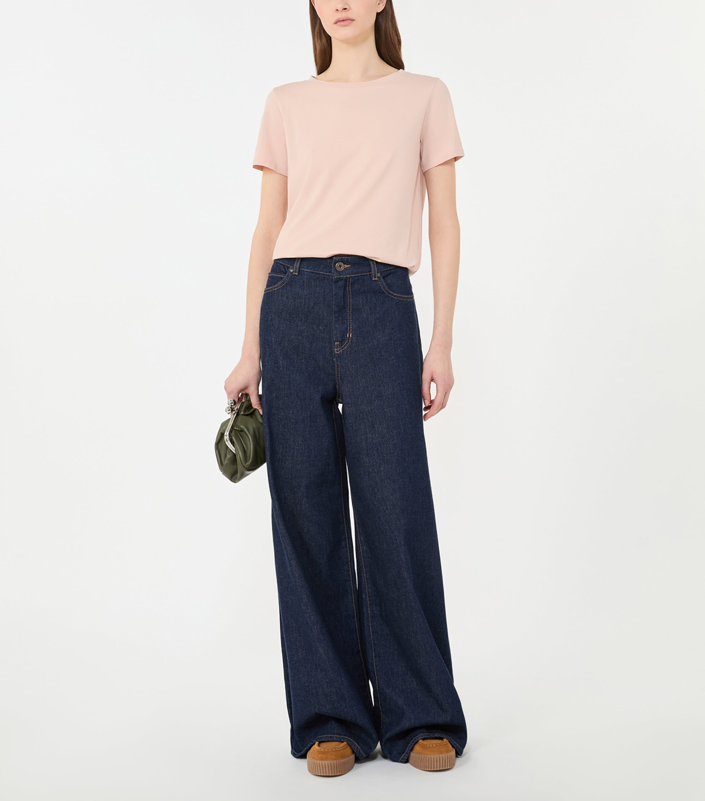 Weekend Max Mara Womens Stretch-Cotton T-Shirt Pink Image 4