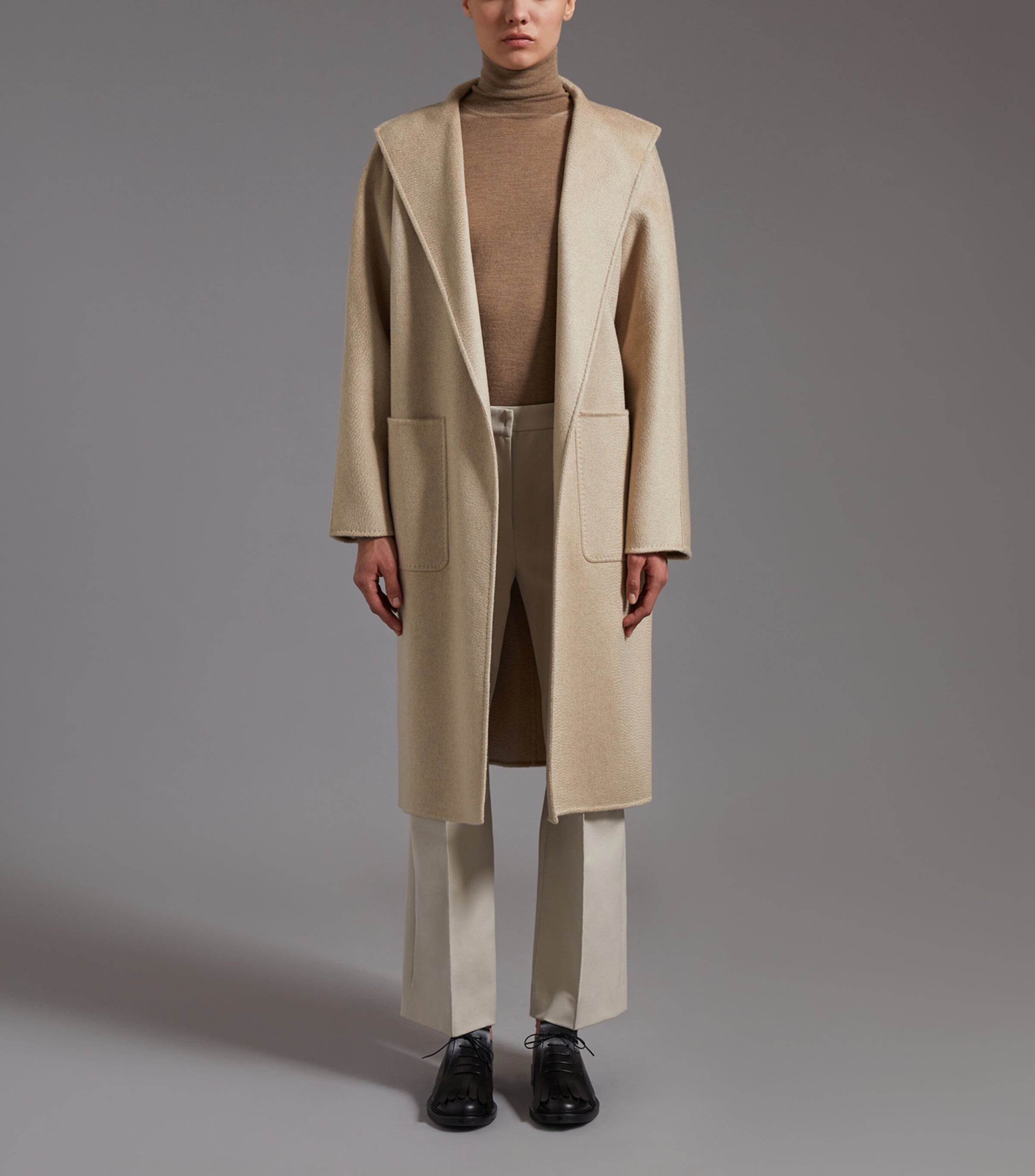 Max Mara Womens Cashmere Lilia Coat Sand Image 2