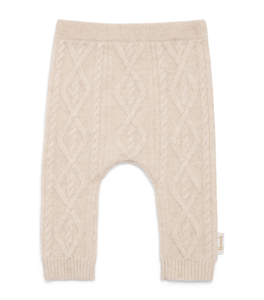 Cashmere Cable-Knit Trousers (0-18 Months) OATMEAL Image 1