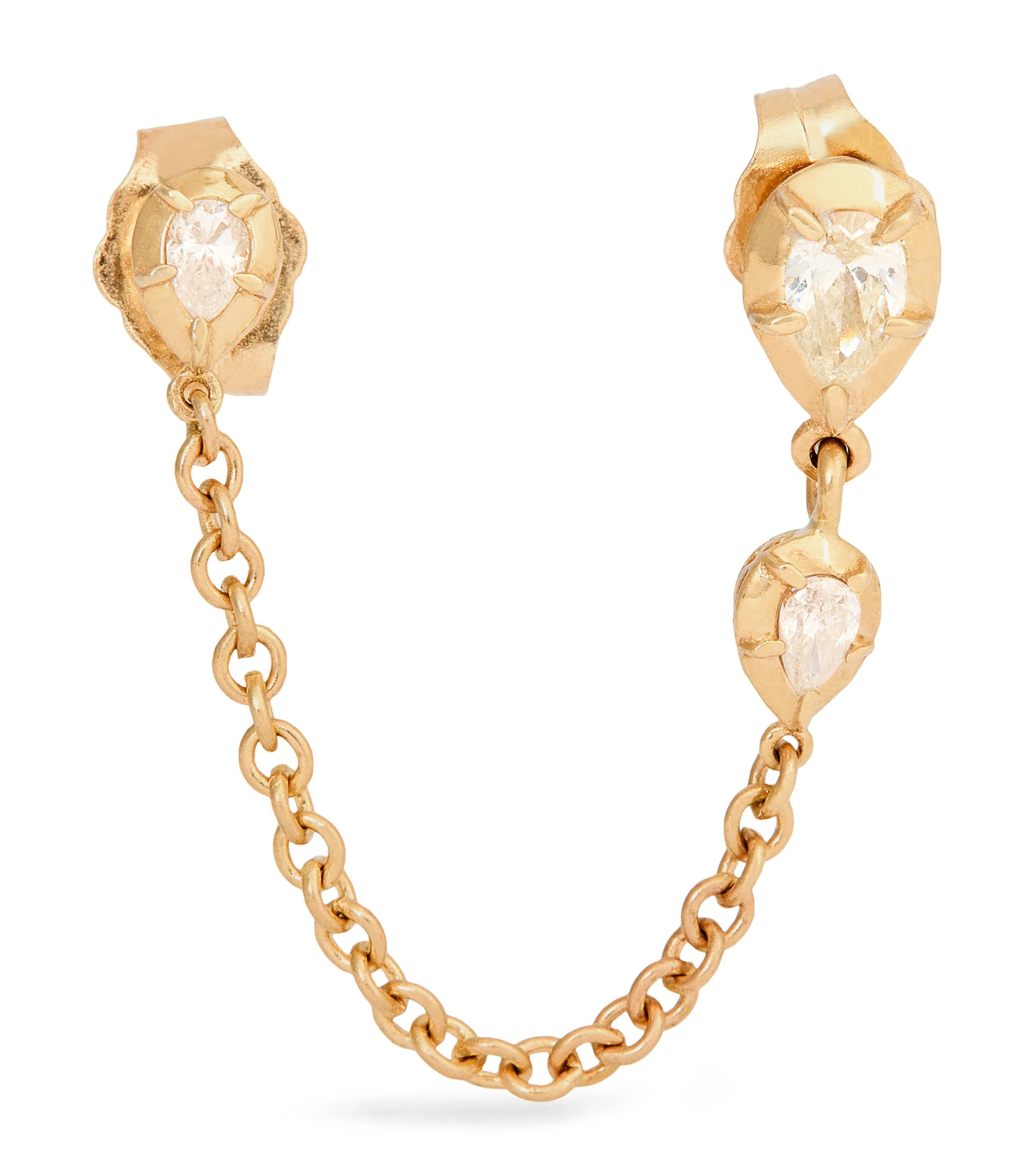 Jacquie Aiche Yellow Gold And Diamond Sophia Double-piercing Single Earring In Gold