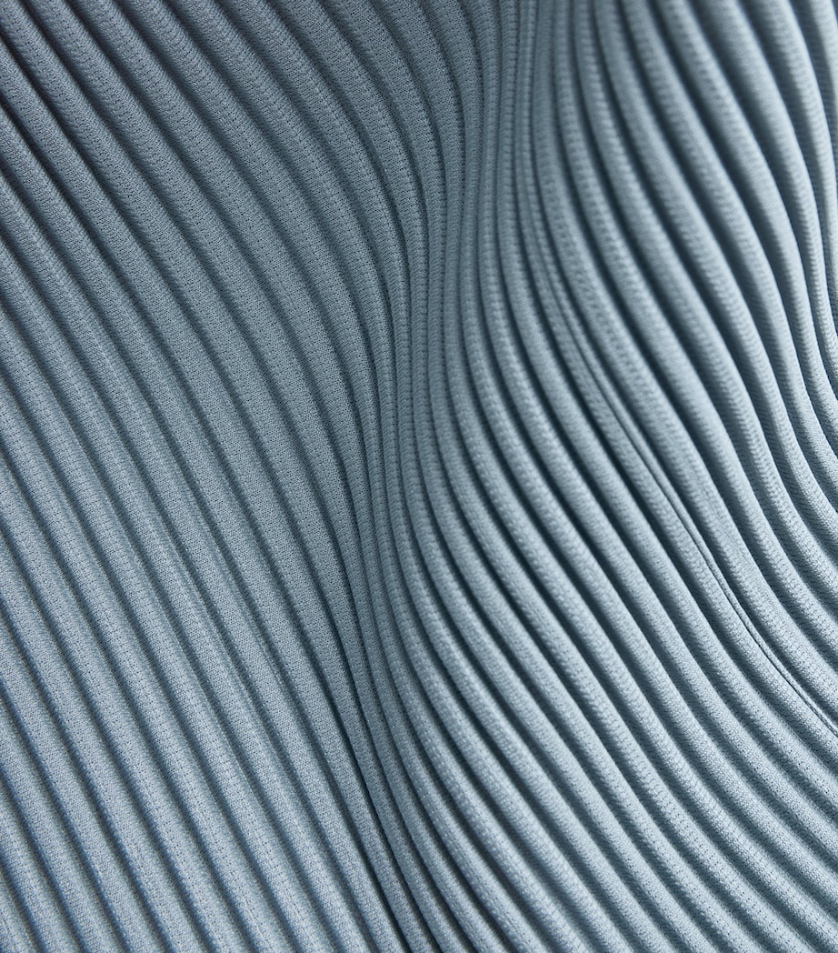 Pleated Long-Sleeve Polo Shirt 71-SLATE BLUE Image 5