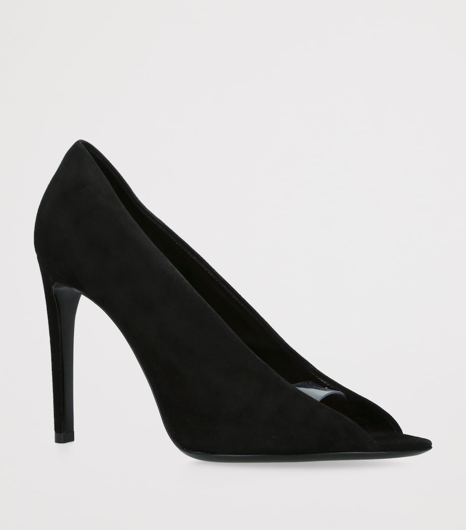 Valentino Garavani Leather Revele Peep-Toe Heels 105 Blk/other Image 3