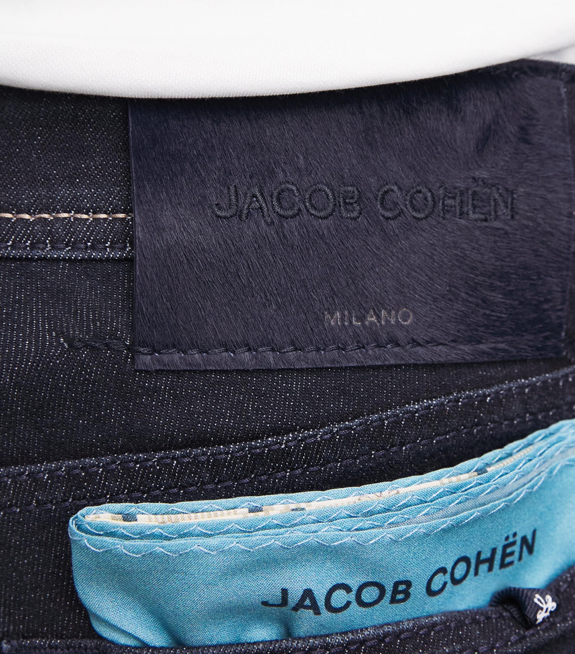 Jacob Cohën Mens Pony Hair-Patch Nick Slim Jeans Dark Blue Image 3